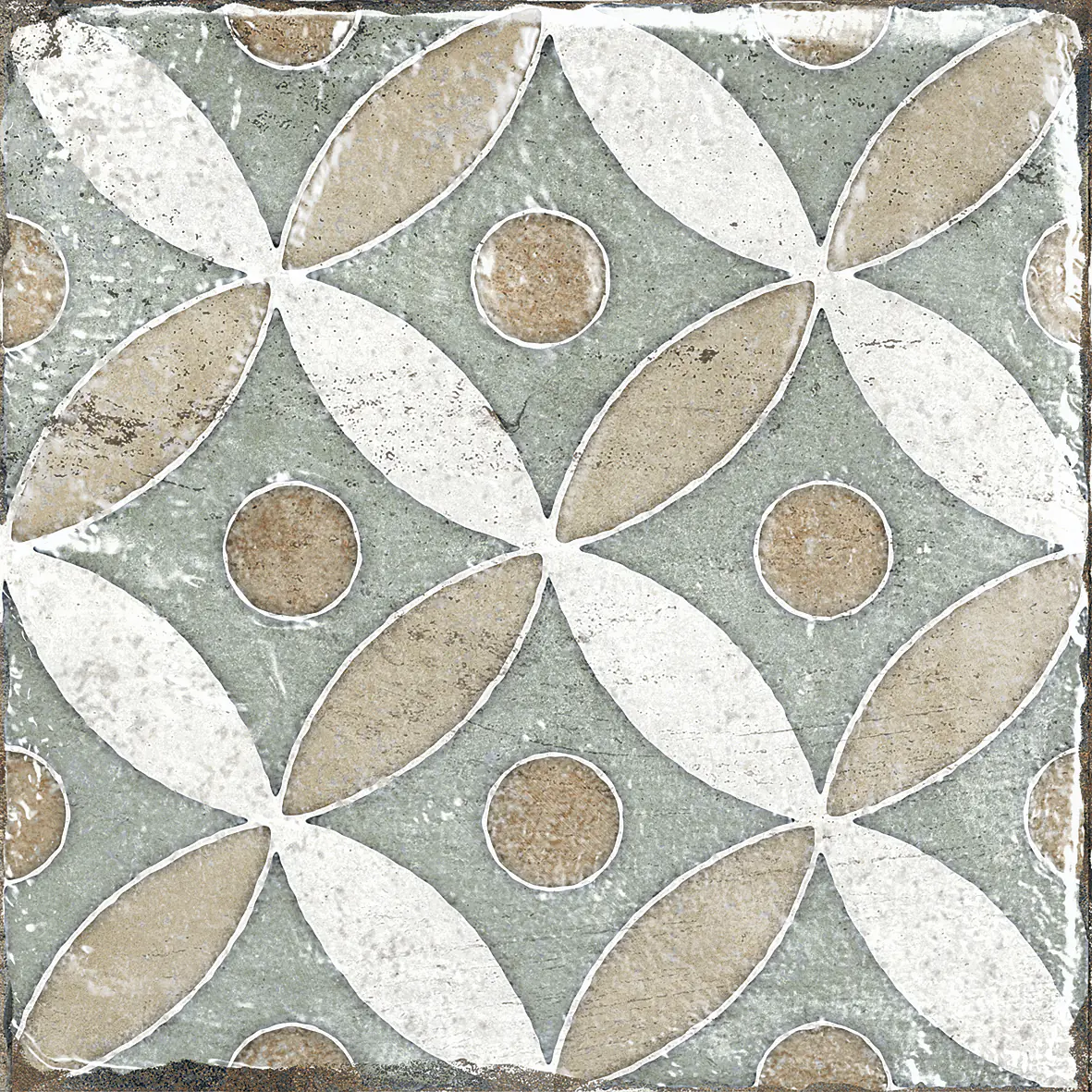 Bodenfliese Feinsteinzeug Marrakesh 20 x 20 cm blau-beige