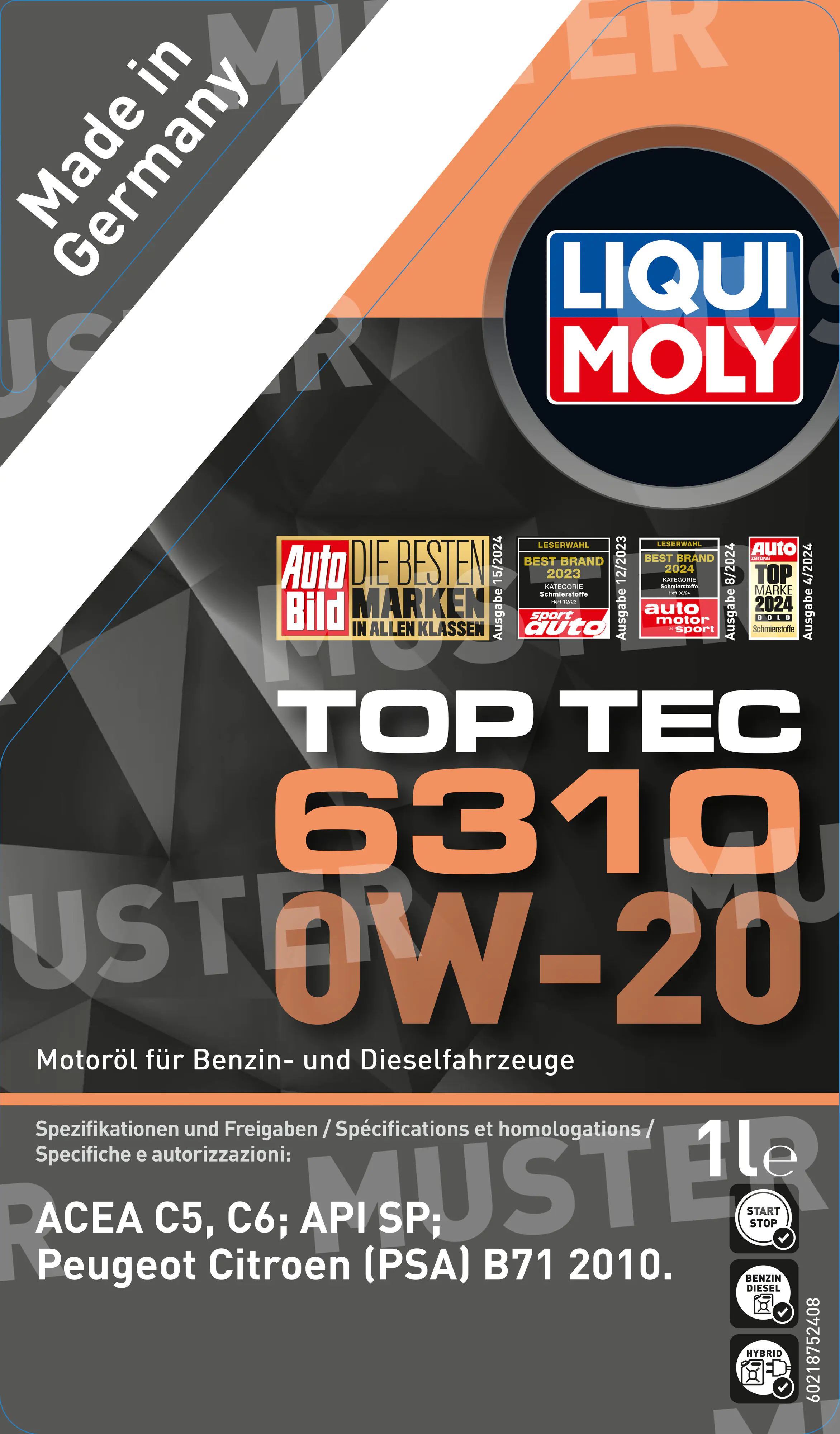 Liqui Moly Motoröl Top Tec 6310 0W-20 1L