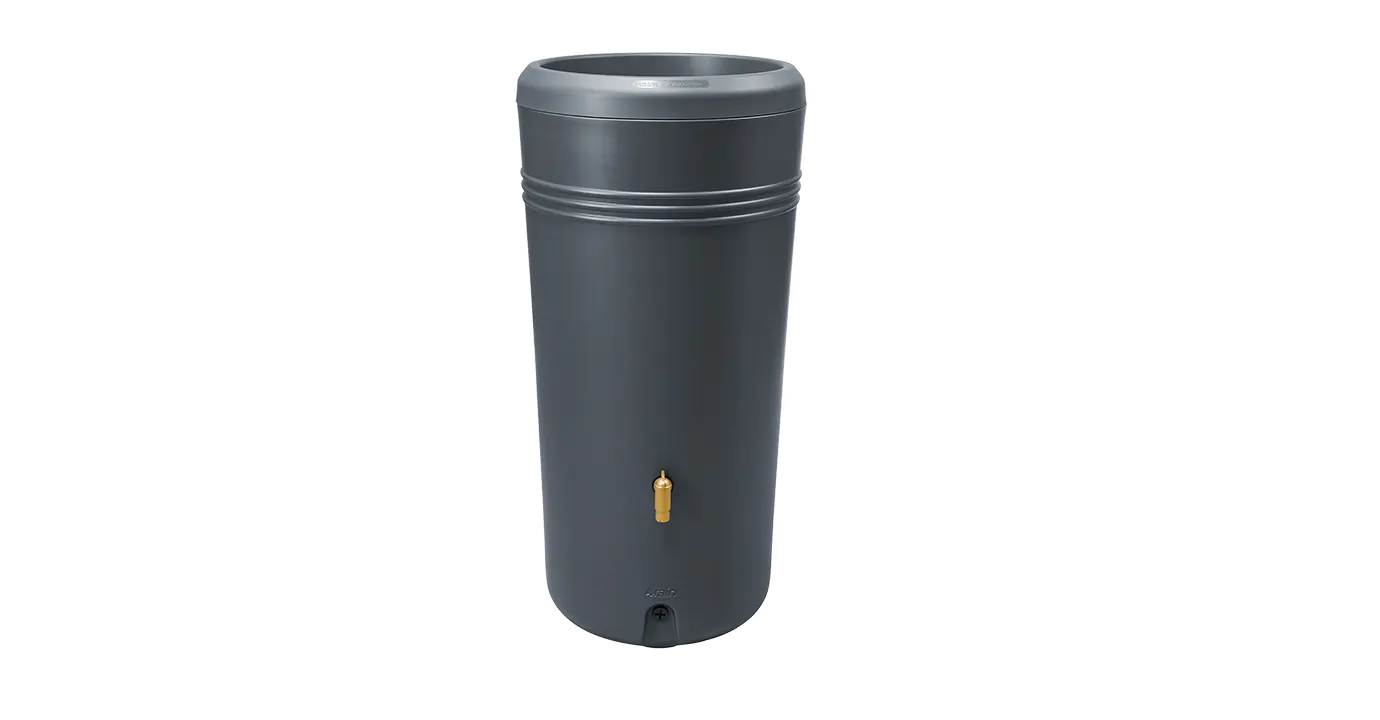 4rain Regenspeicher Azura 2in1, 120 L Graphite Grey inkl. Pflanzschale
