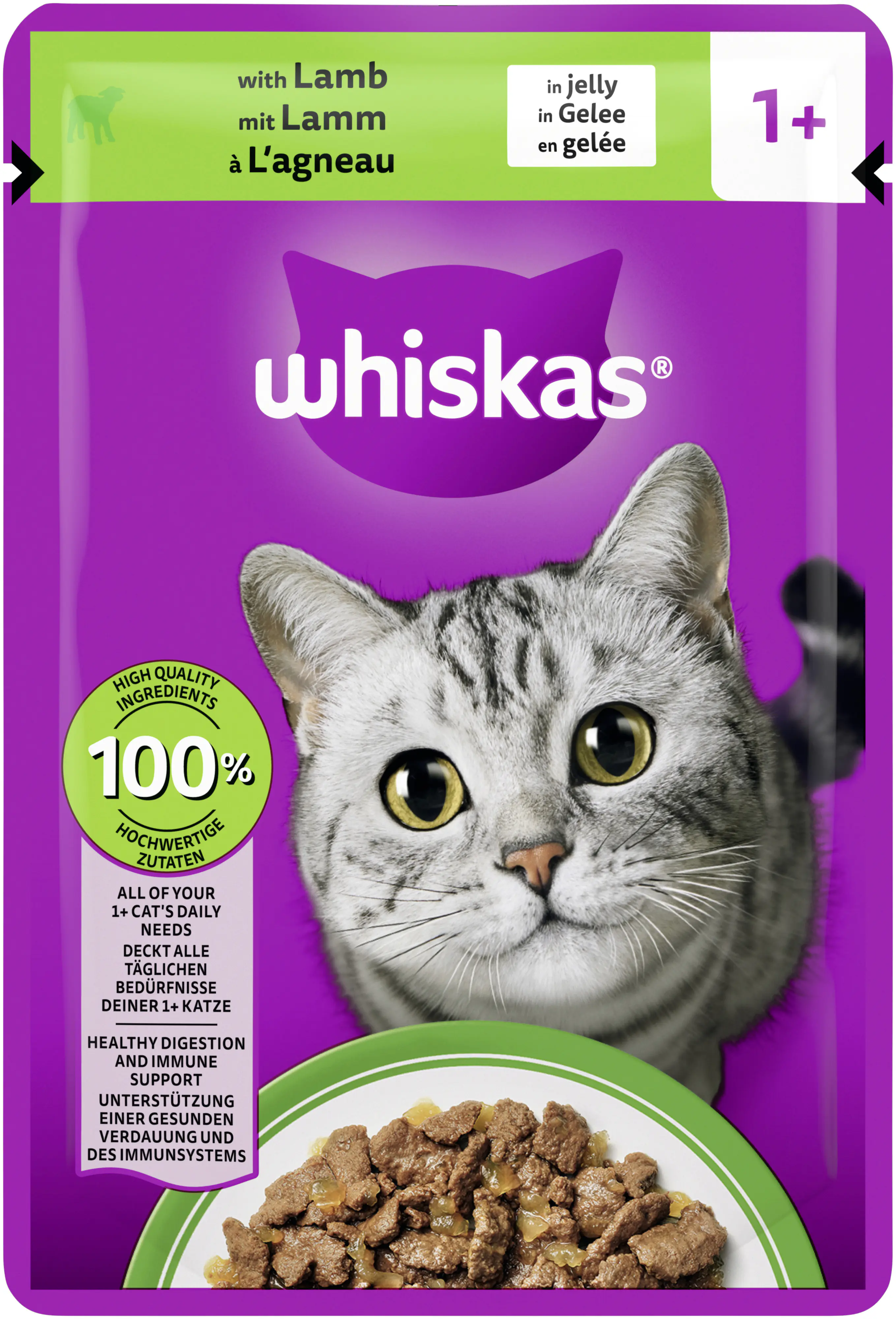 Whiskas Katzennassfutter Adult 85 g Lamm in Sauce