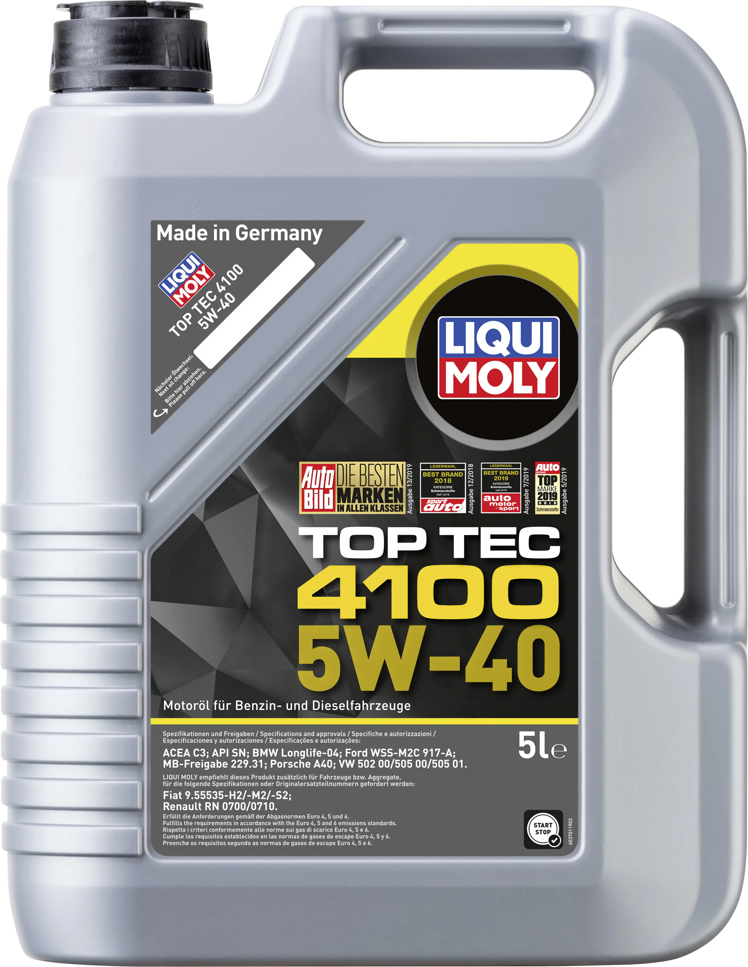 Liqui Moly Motoröl Top Tec 4100 SAE 5W-40 5 L