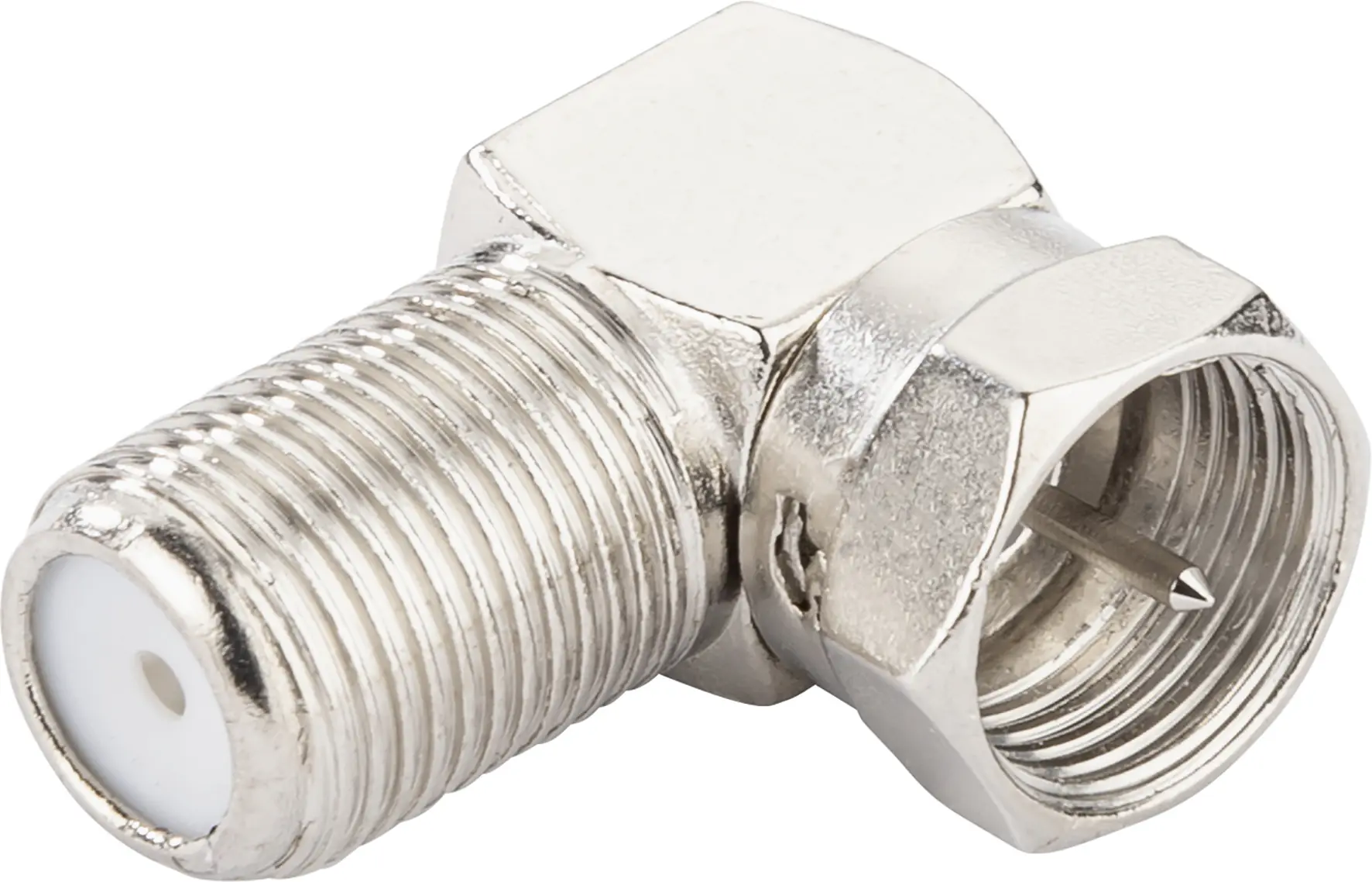 Schwaiger F Winkeladapter WAD8321 531 silber, 90° gewinkelt, 1x F Stecker / 1x F Buchse