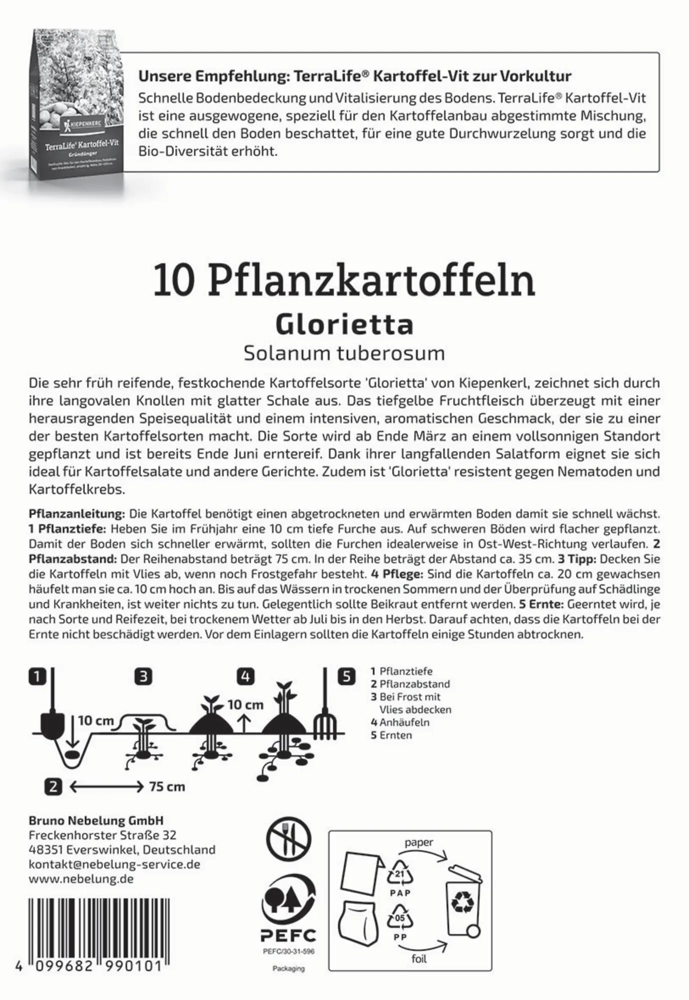 Kiepenkerl Pflanzkartoffel  Glorietta 10 Stück