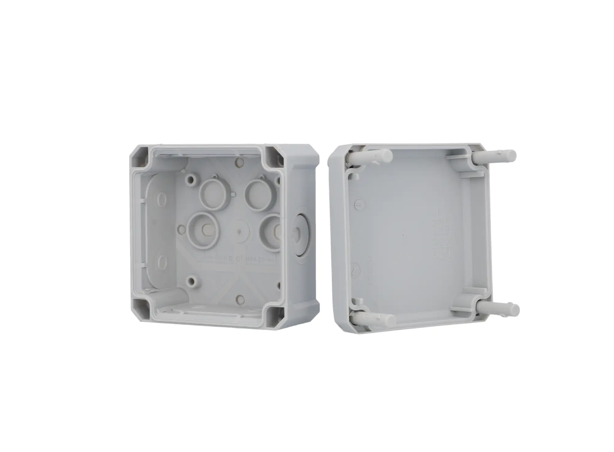 Abzweigkasten Aufputz IP66 mit Klemmleiste 85x85x54mm grau