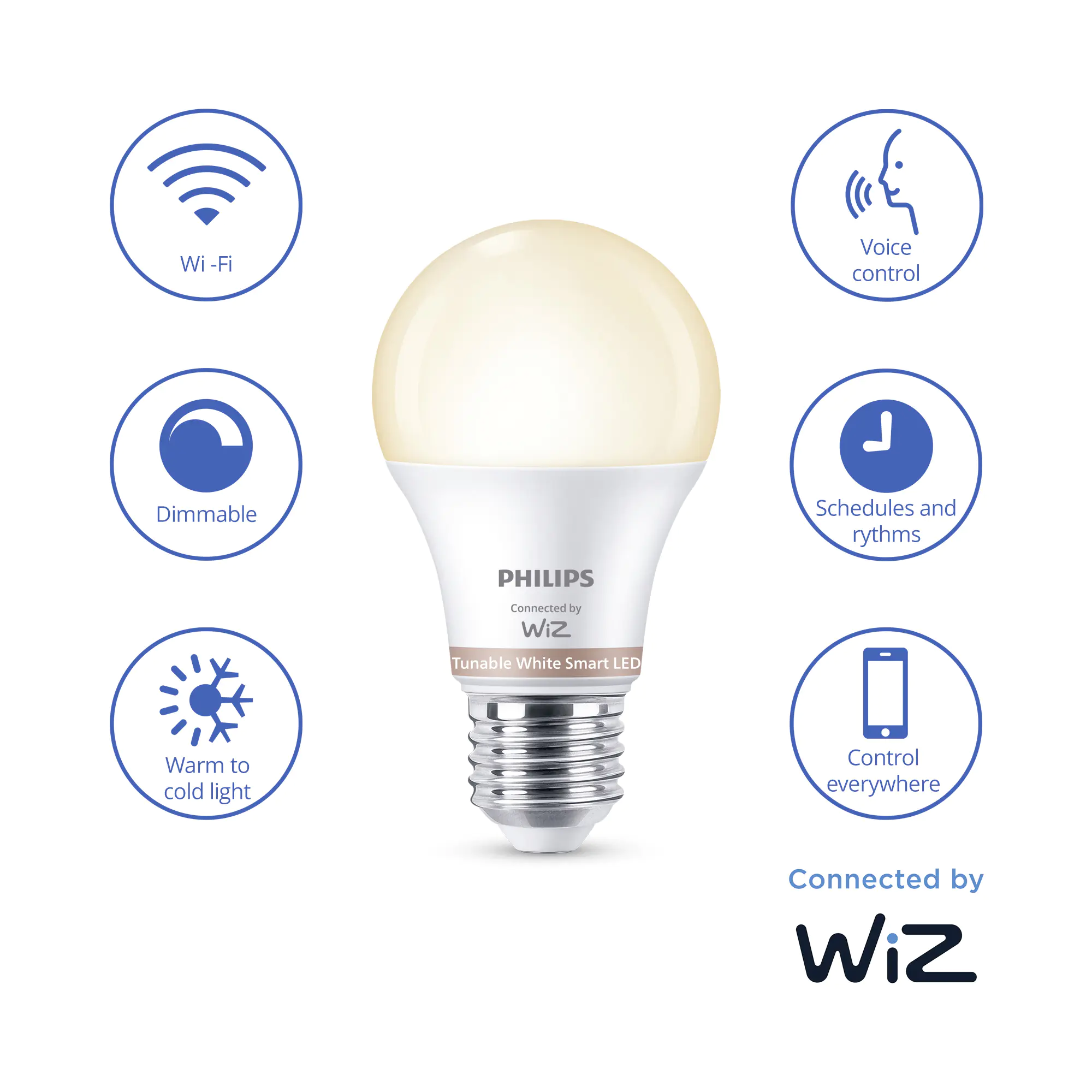 Philips LED Leuchtmittel Tropfenform Smart Wifi Dimmbar warmweiß-kühlweiß