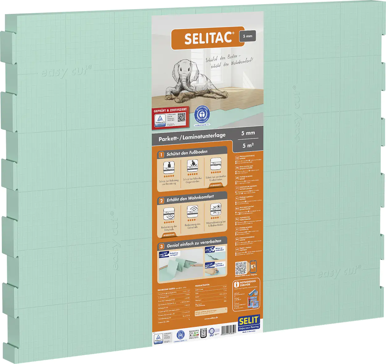 Selitac Dämmplatte Faltplatte 5 mm stark