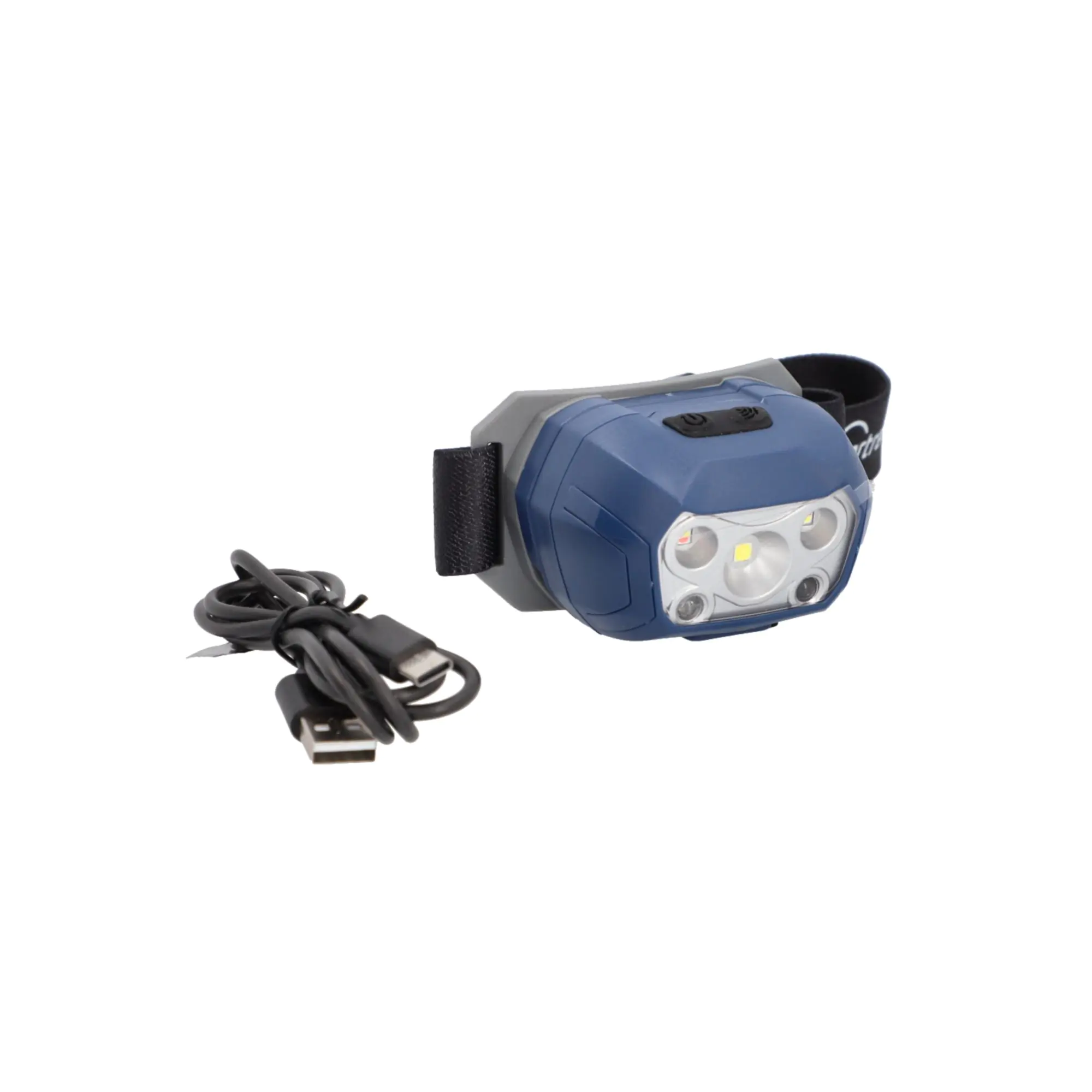 Cartrend LED-Stirnlampe 400 Lumen schwarz-blau