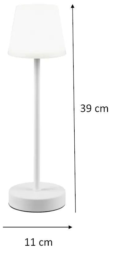 Reality Leuchten LED Akku-Tischleuchte Martinez weiß matt 39 cm TW