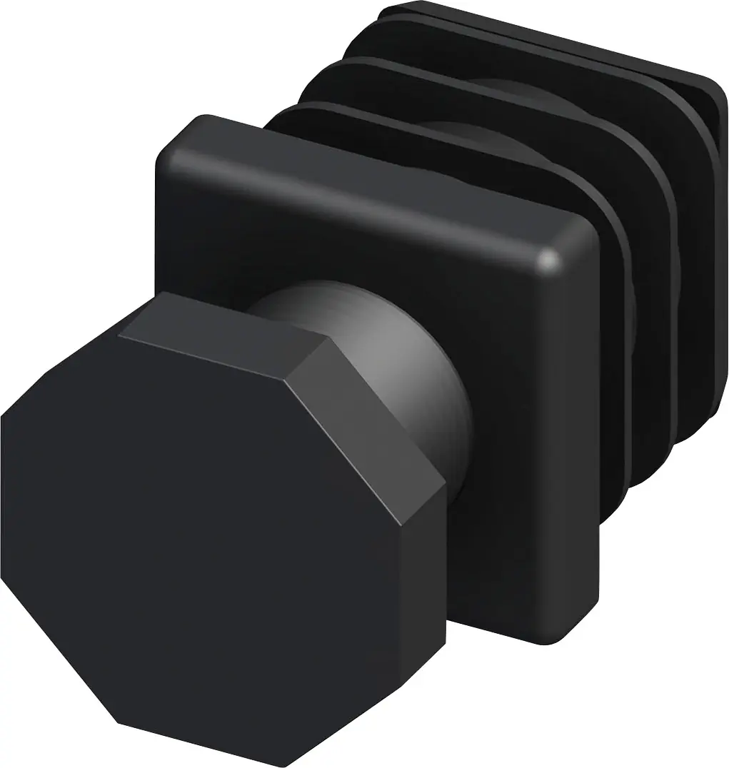 alfer Verstellfuß 23.5 mm 23.5 mm PVC (Kunststoff) glatt schwarz