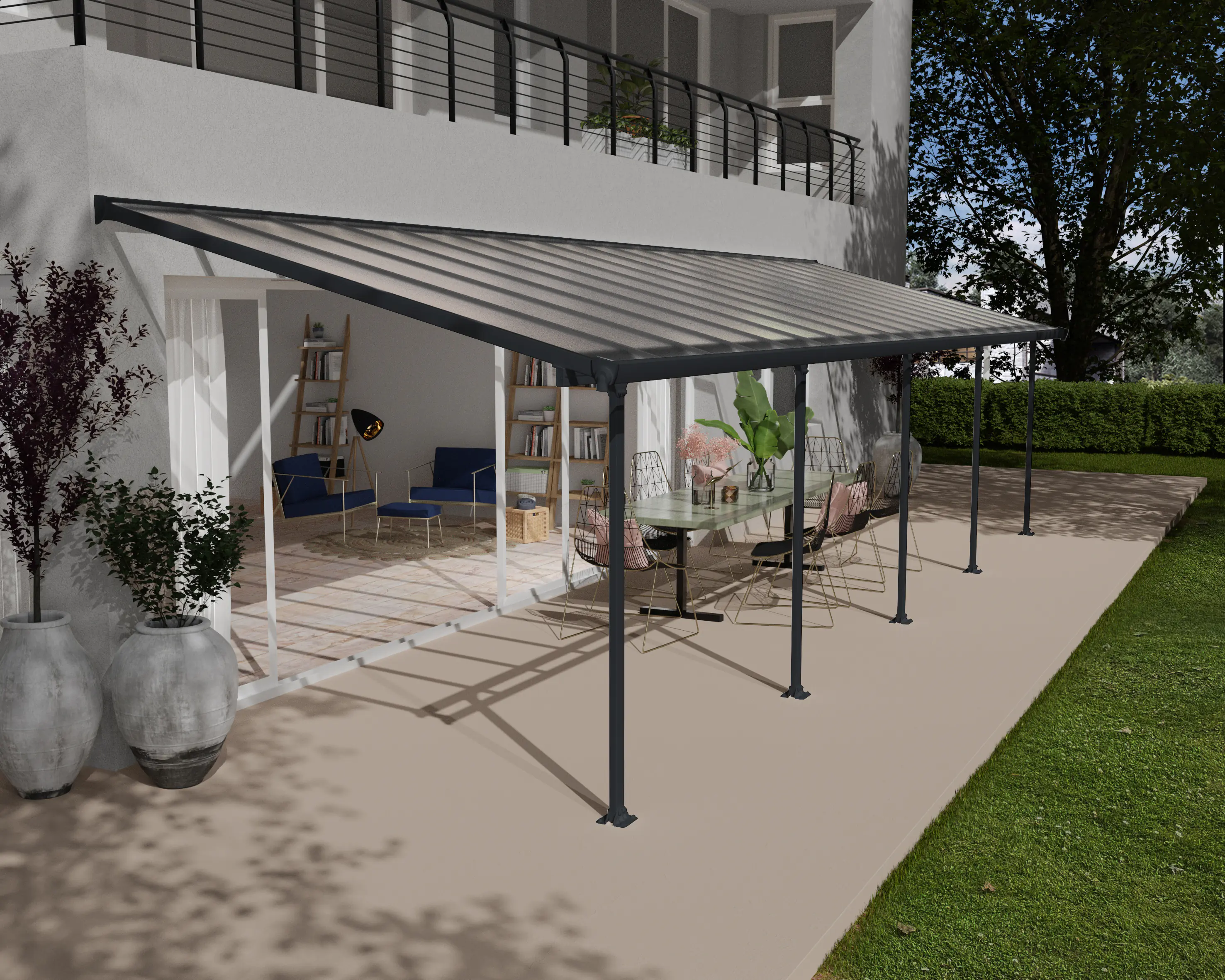 Canopia Terrassendach 971 x 300 cm grau