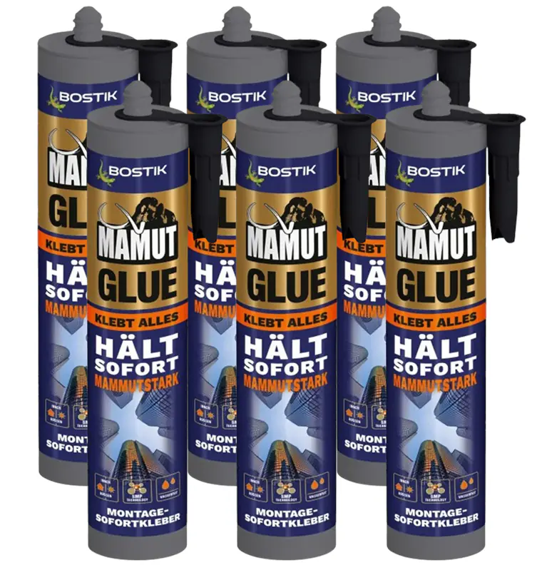 Bostik Montagekleber Mamut Glue Sparpack 6 x 450 g weiß