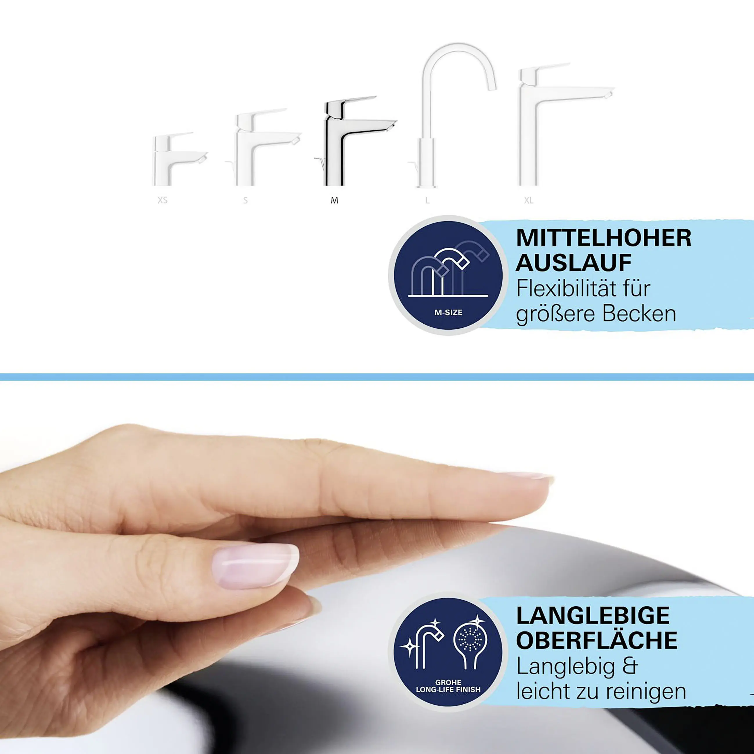 Grohe Quickfix Waschtischarmatur Start M-Size verchromt