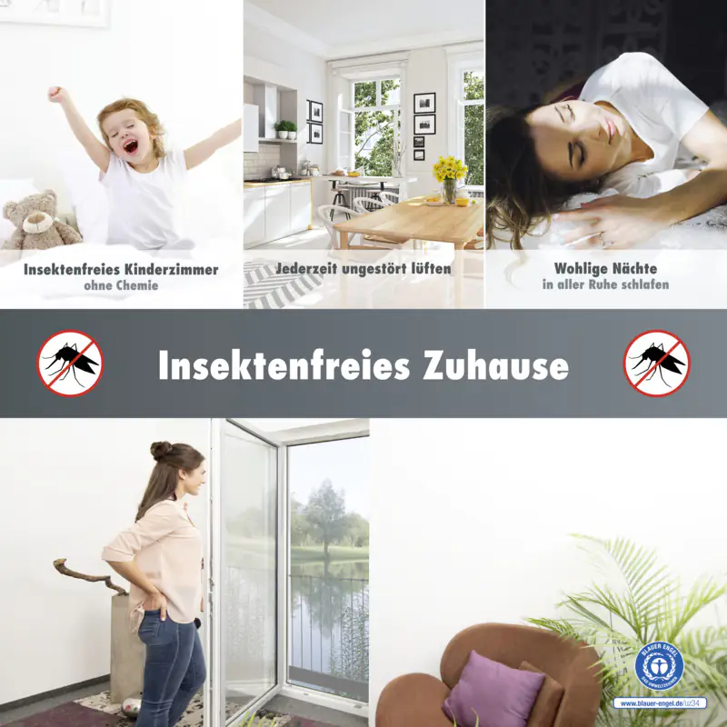 Primaster Fliegengitter für bodentiefe Fenster 130 x 220 cm anthrazit kürzbar