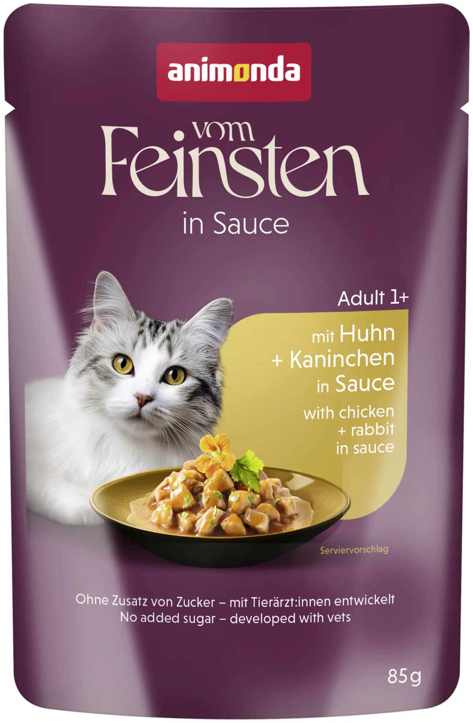 Animonda vom Feinsten Raffinesse Katzennassfutter Adult 85 g Huhn & Kaninchen in Sauce