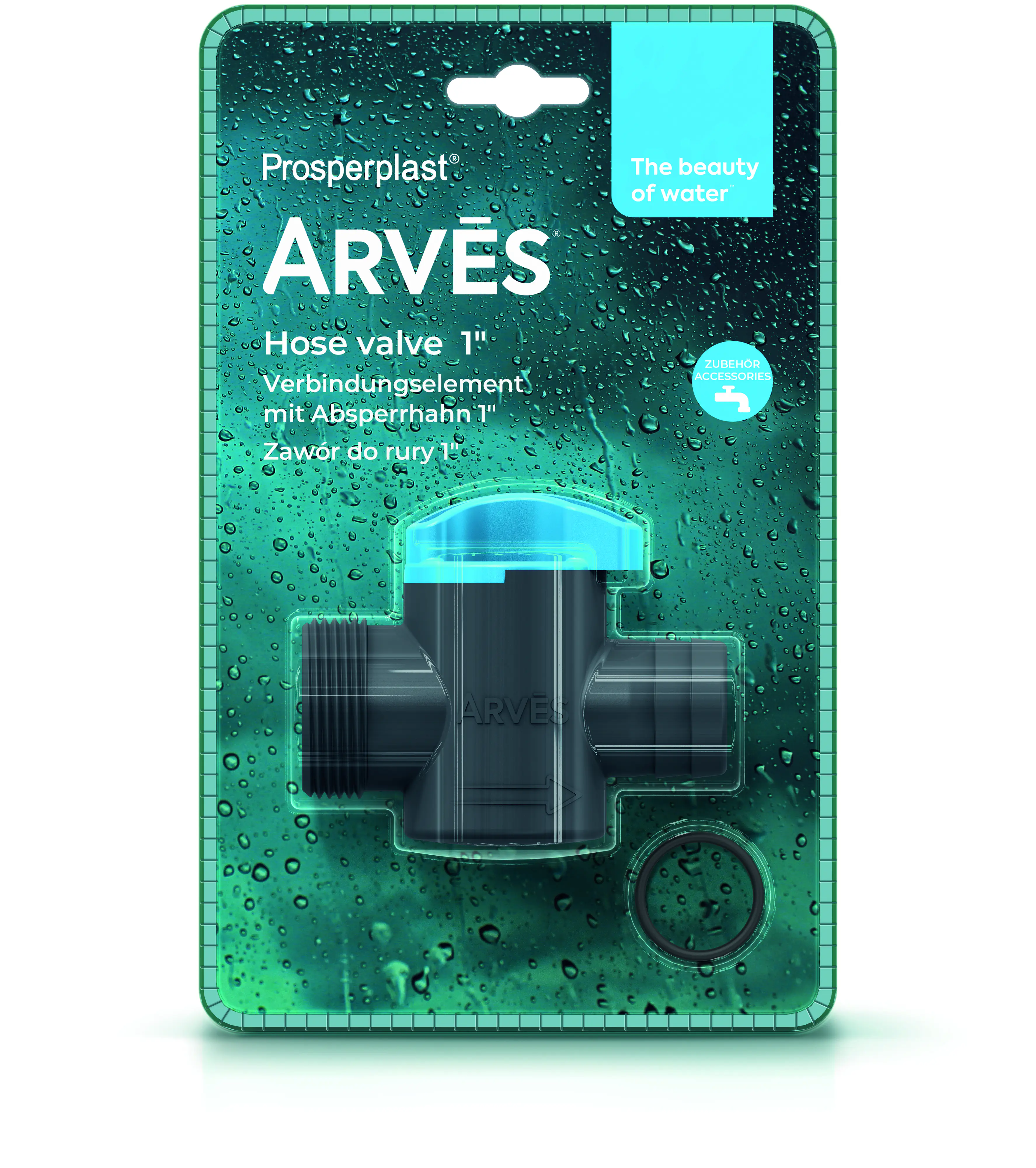 Prosperplast Verbindungselement mit Absperrhahn Arves 25 mm (1")