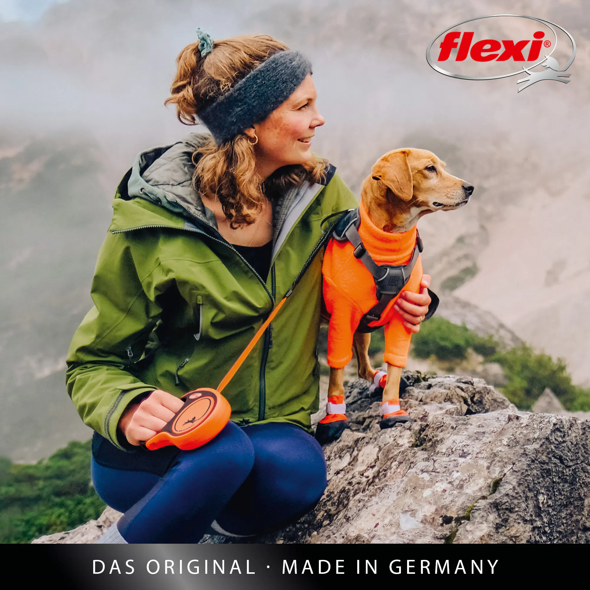 Flexi Hundeleine Xtrem schwarz/orange Gurt 5 m