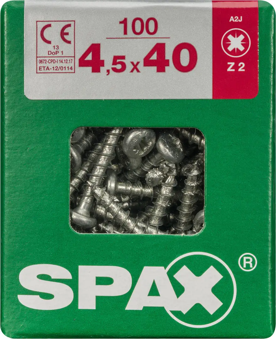 Spax Universalschrauben 4.5 x 40 mm TX 20 Rundkopf - 100 Stk.