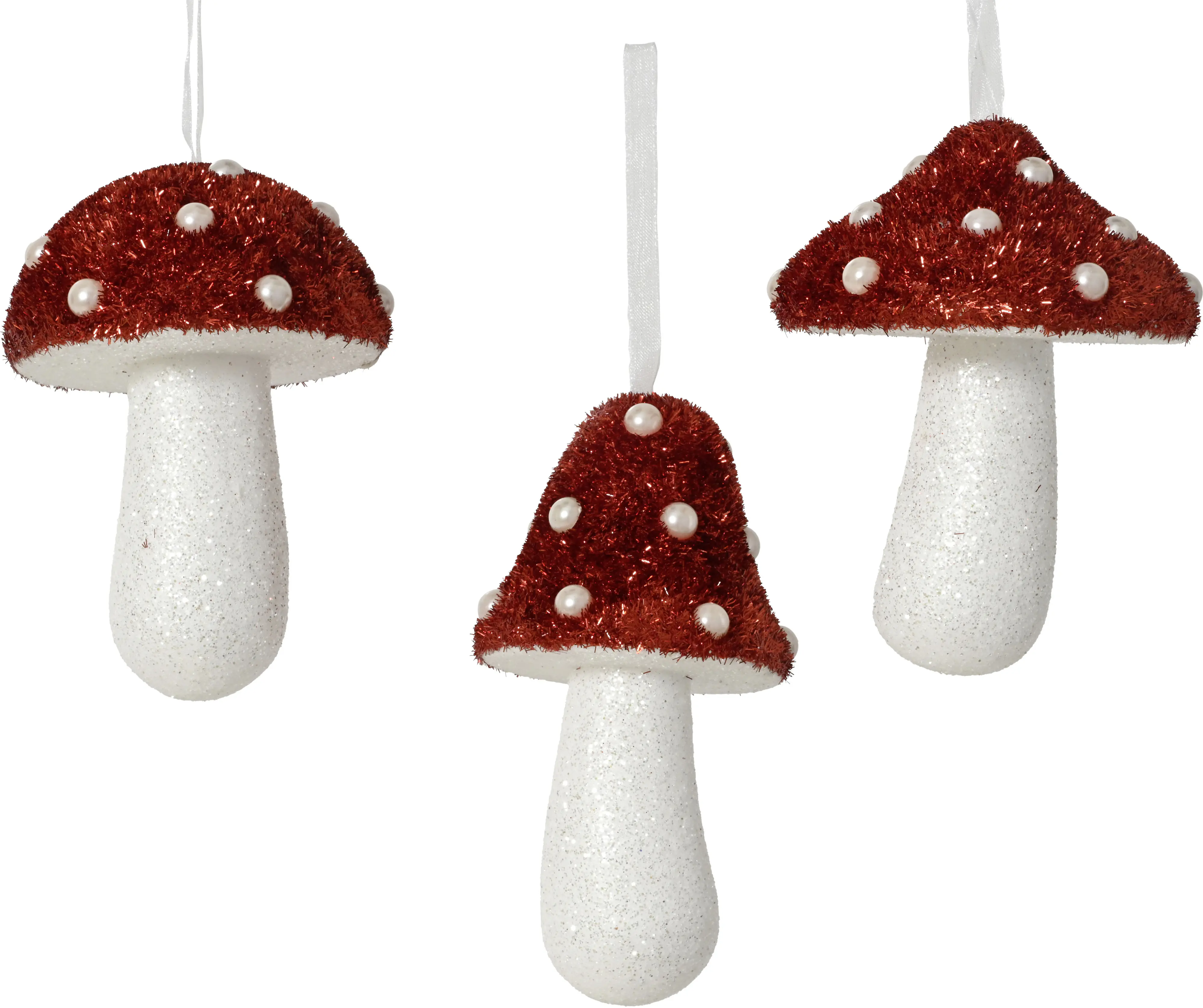 Decoris Weihnachtsanhänger Pilz 10 x 14 cm rot/weiß sortiert