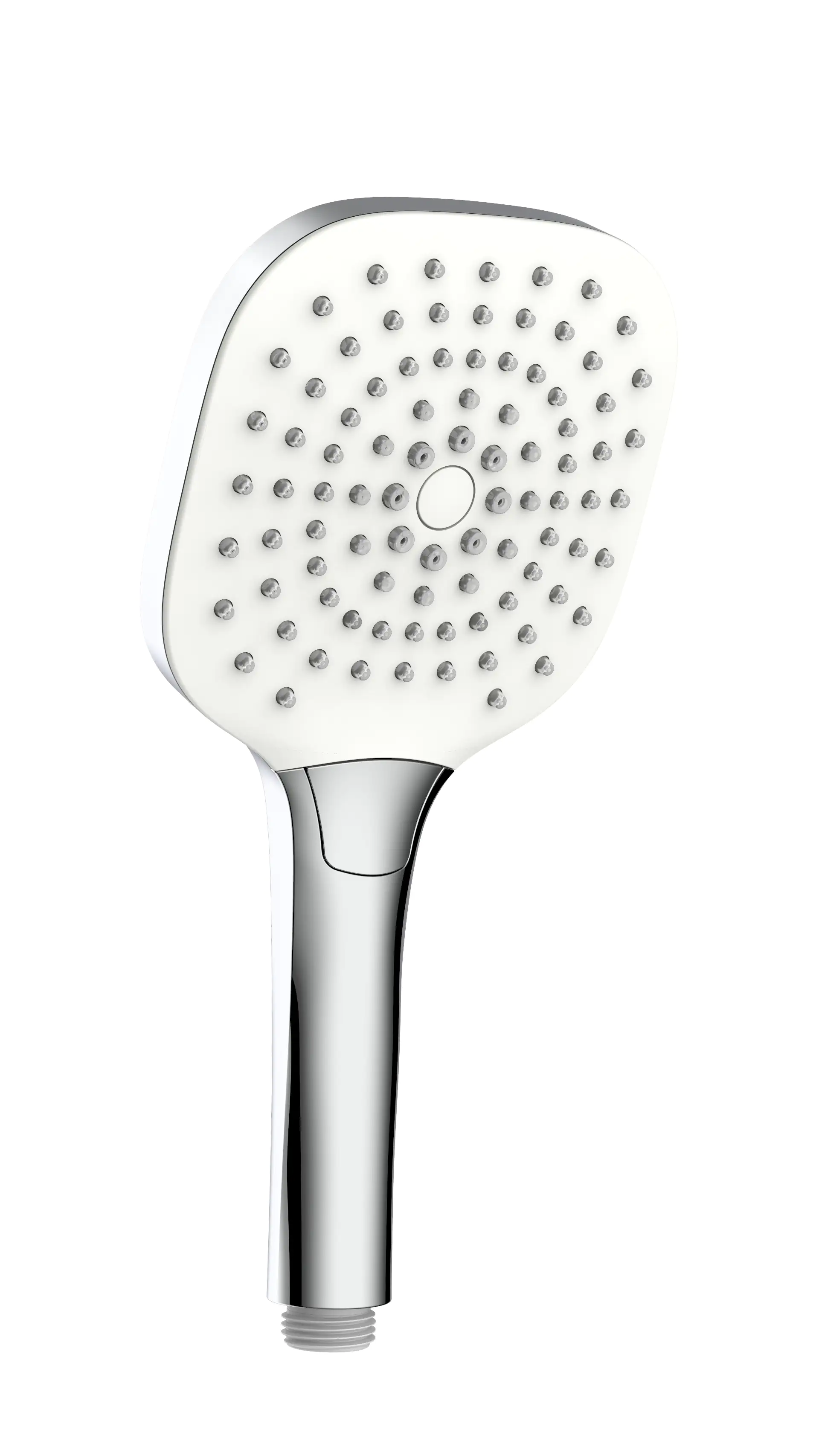 Primaster Handbrause 3 Strahlarten Water Spray quadratisch chrom-weiß mit Wasserspareinsatz