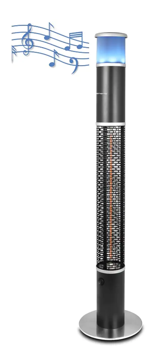 emerio Inrarot Heizlüfter 1500 W, mit LED Leuchte, Lautsprecher Bluetooth