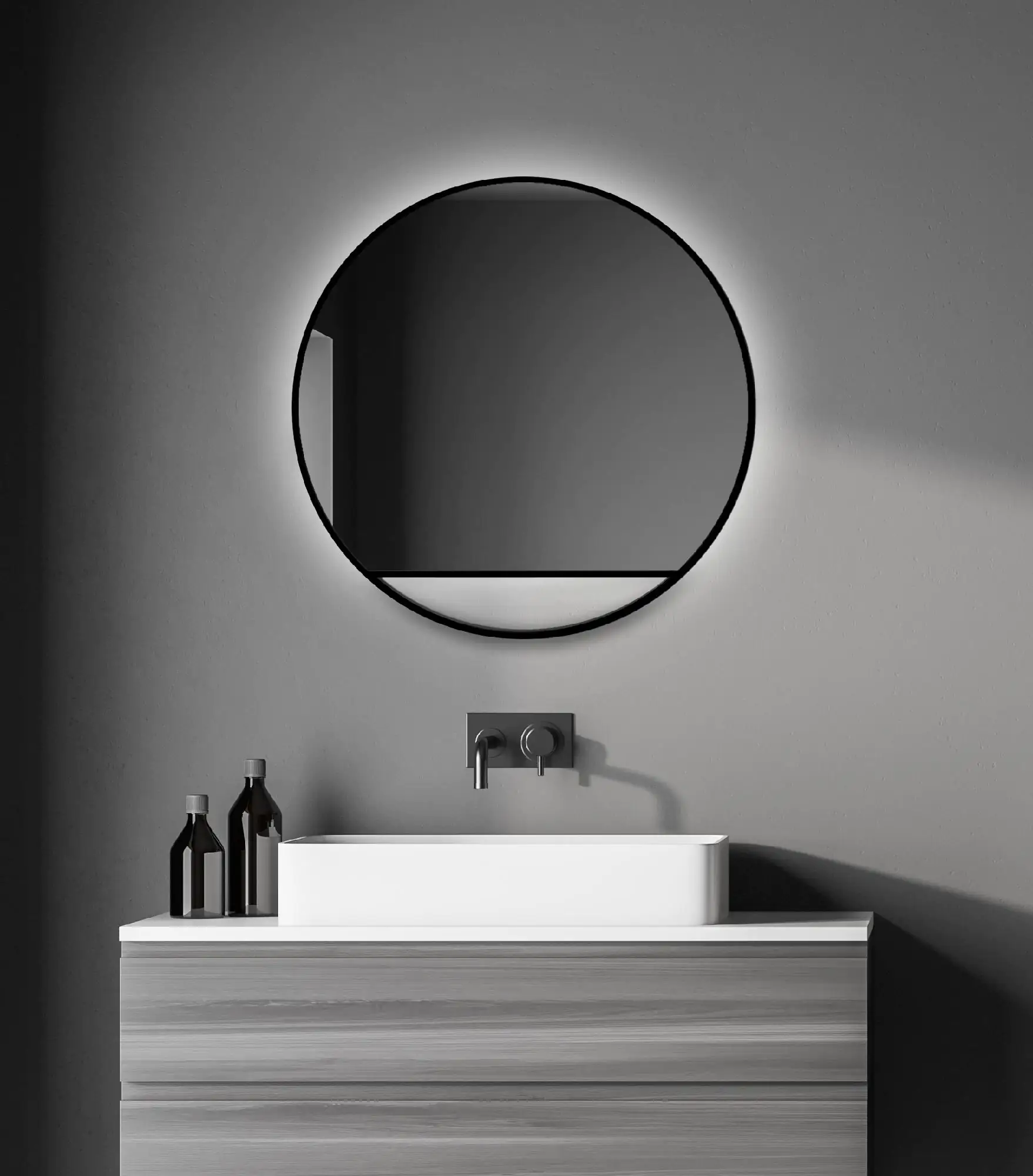 DSK LED Lichtspiegel Silver Cosmos Ø60 cm, schwarz