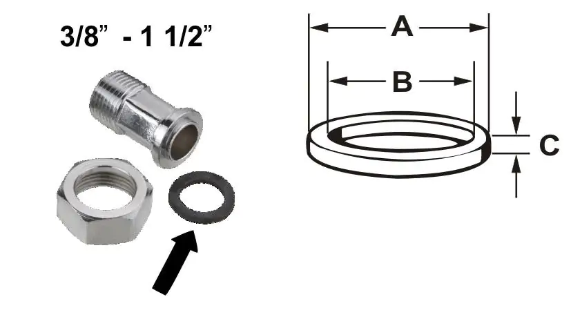 Cornat HD-Dichtung für Überwurfmutter 1 1/4", Maß: 42 x 55 x 2 mm