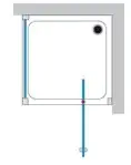 Breuer Europa Design Glaswand zu Duschtür 90 x 200 cm, links, alu chromeffekt, Klarglas hell