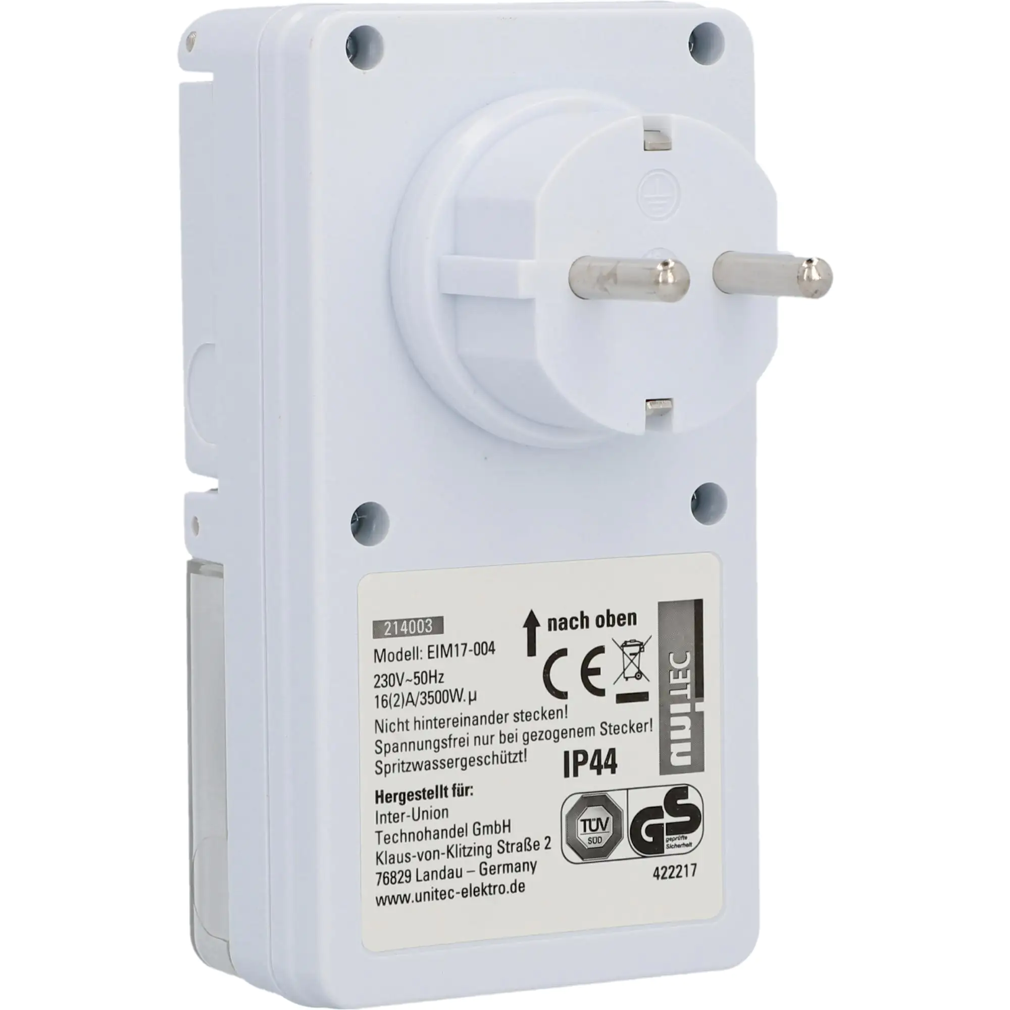 Zeitschaltuhr 3.500 W mechanisch weiß IP44