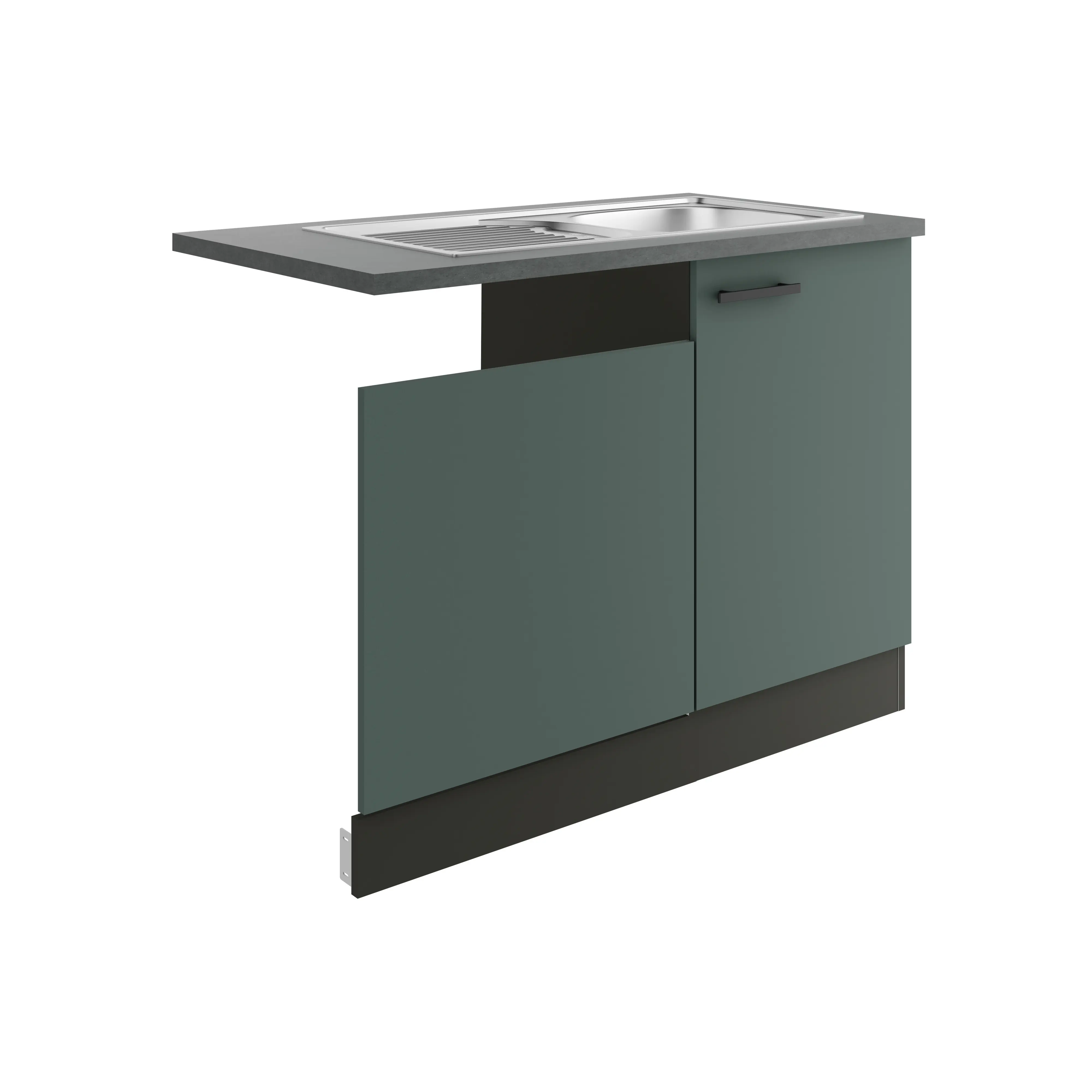 Optifit Spüle mit Unterschrank-Set Verona 405 steingrün/anthrazit 110 cm