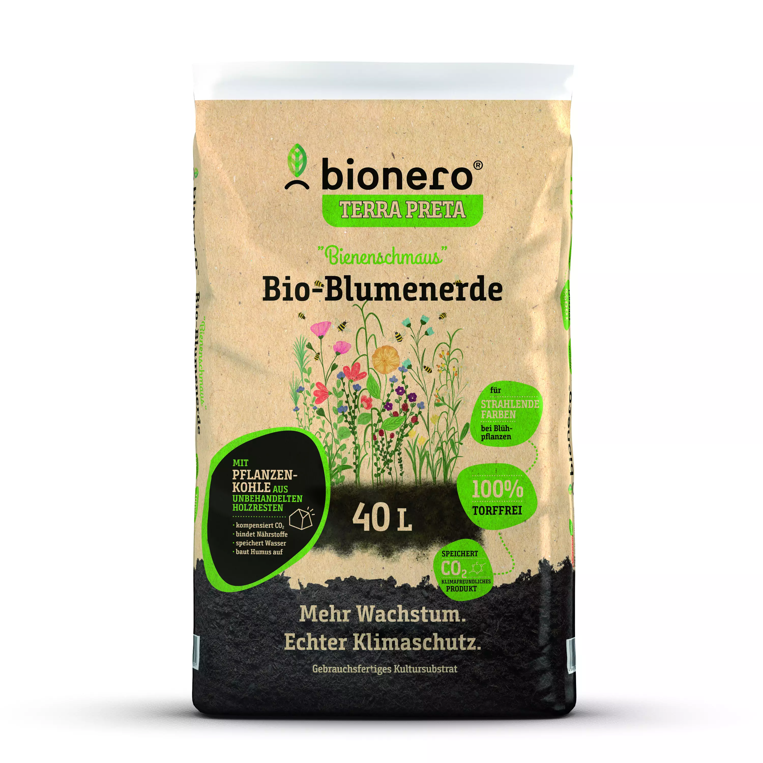 bionero Bio Blumenerde "Bienenschmaus" 40 L torffrei