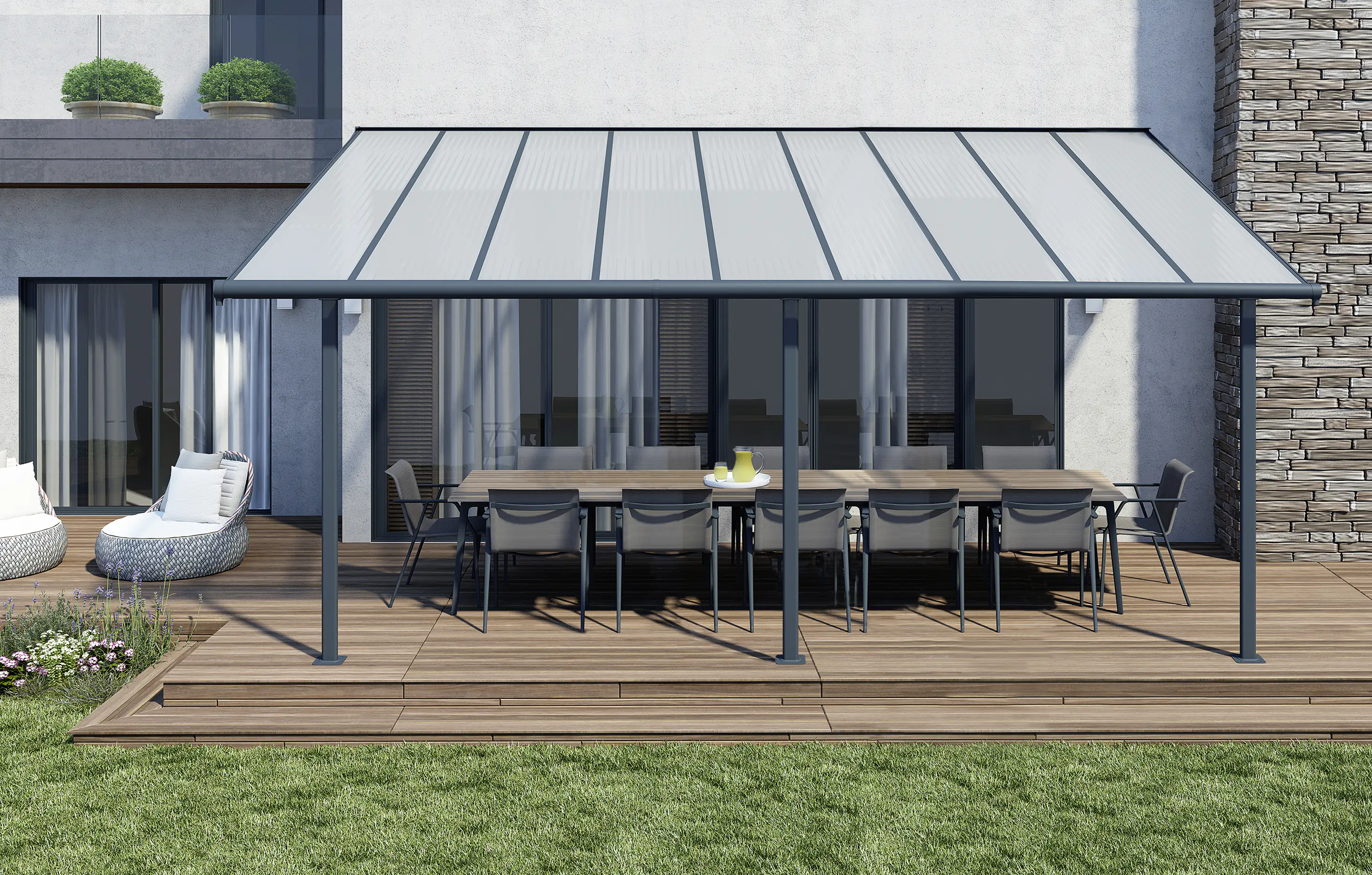 Canopia Terrassenüberdachung Sierra  555 x 295 cm anthrazit