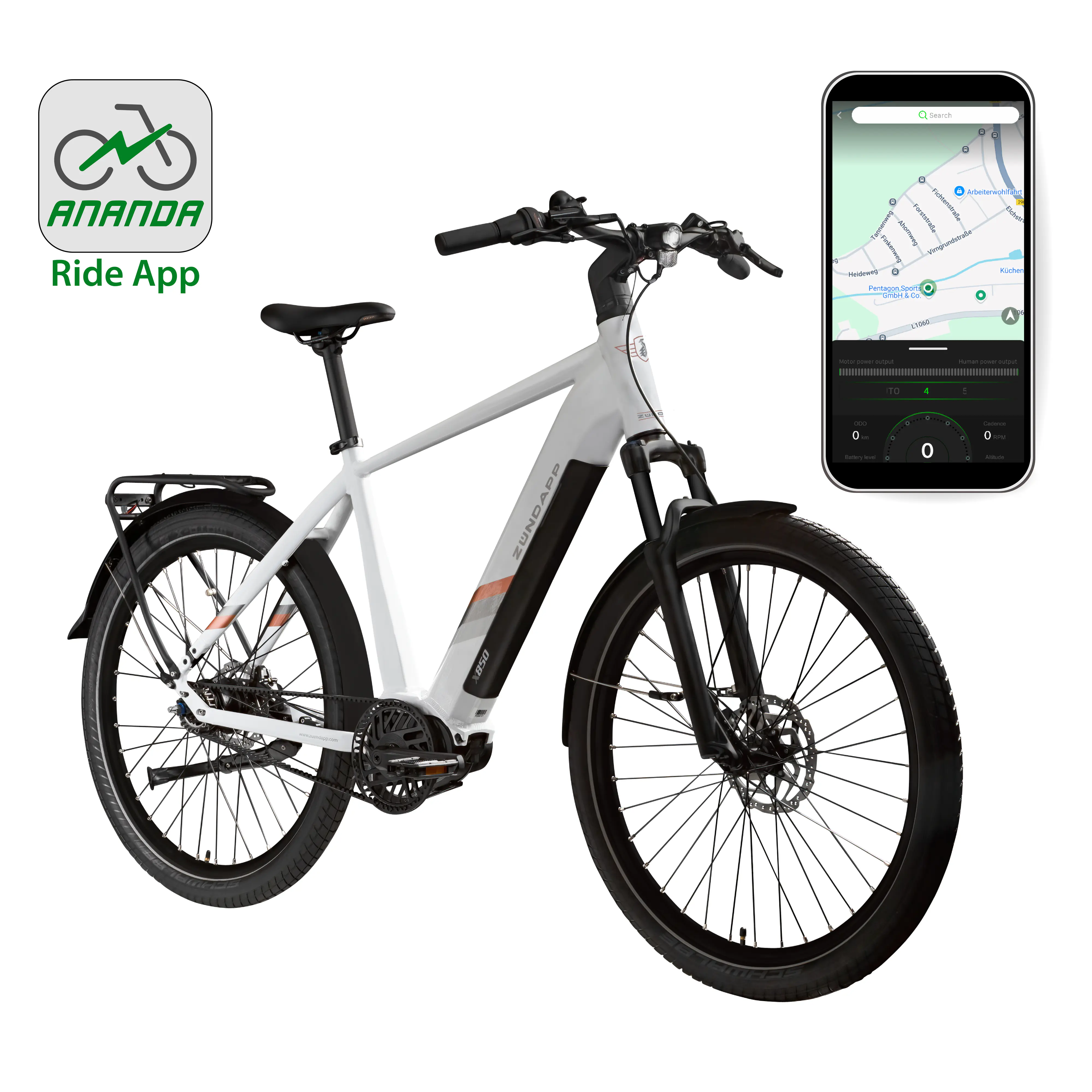 Zündapp E-Bike Trekking X850 Diamantrahmen 27,5 Zoll 7-Gang 550 Wh weiß