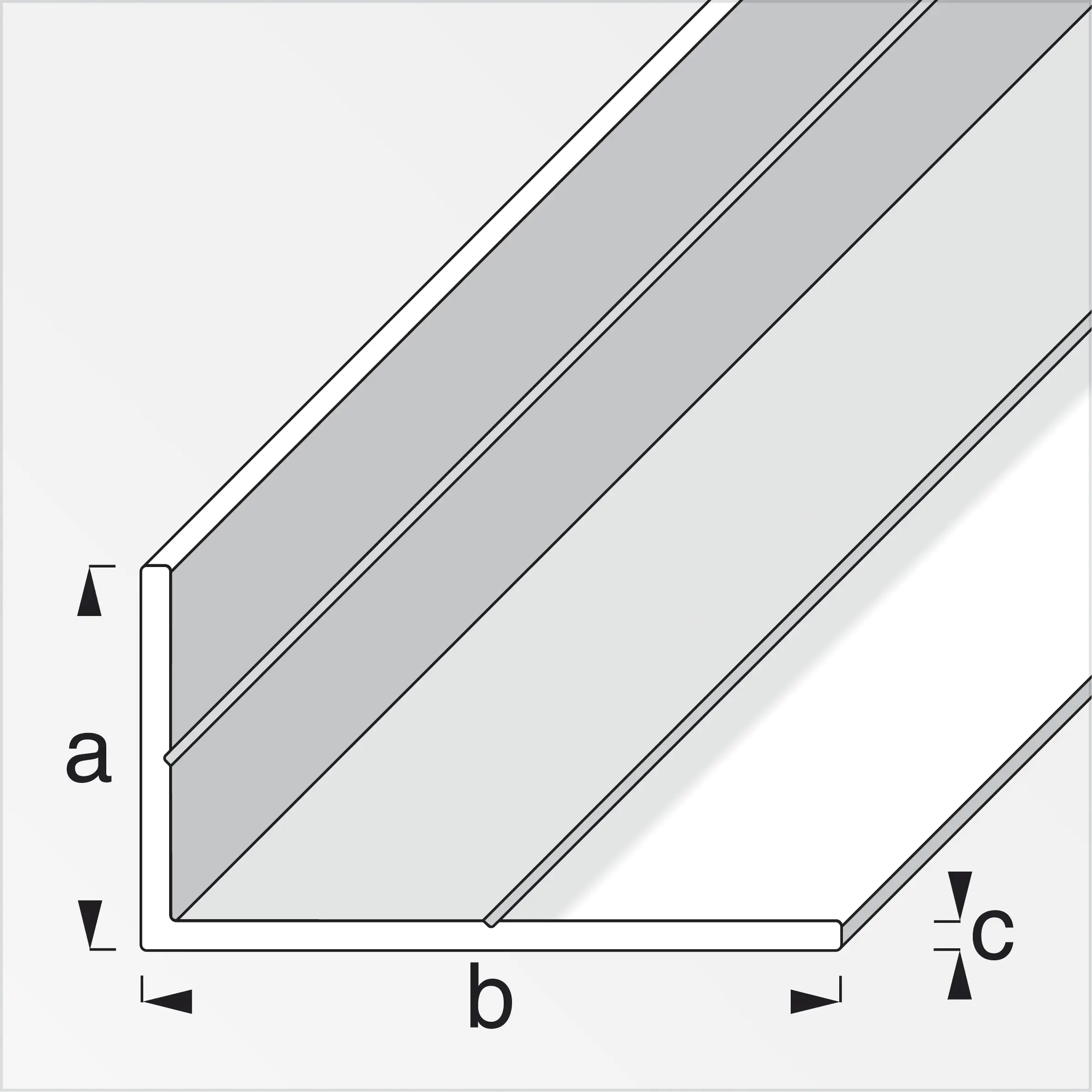 alfer Winkel 2.5 m, 23.5 x 43.5 mm Aluminium roh blank
