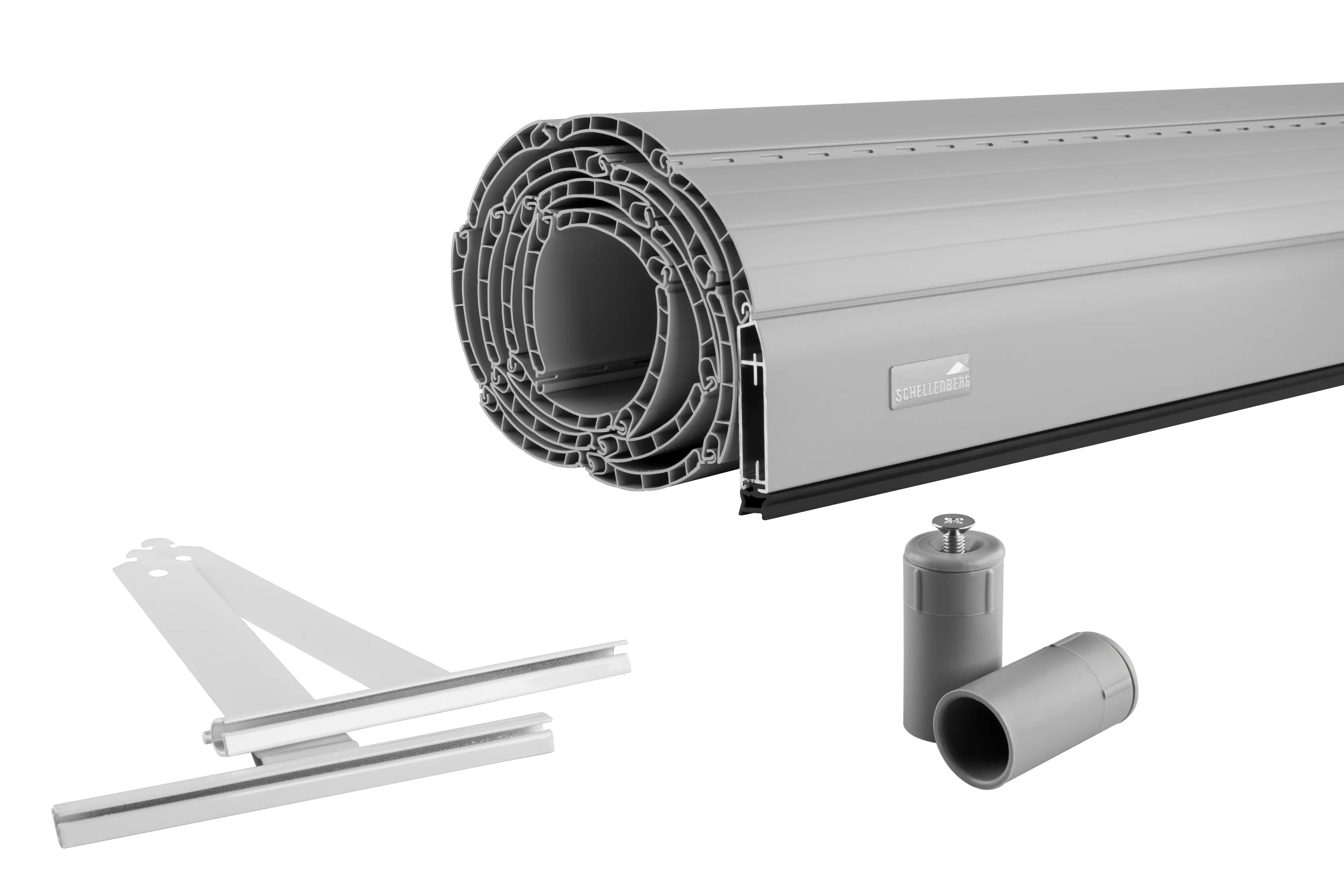 Schellenberg Rollladenpanzer komplett Set für System Maxi, 80 x 100 cm grau