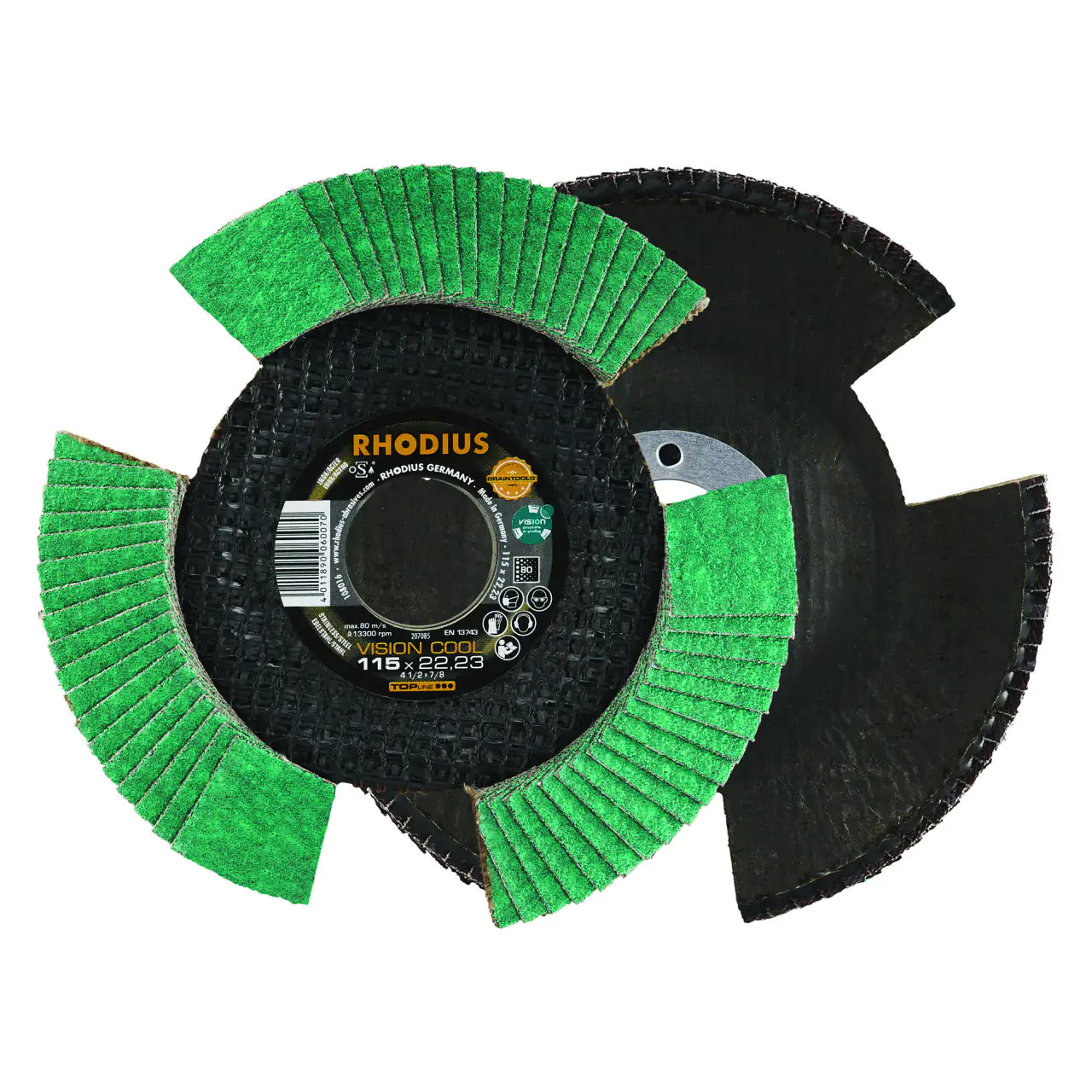 Rhodius Schleifscheibe Vision K80 Stahl Ø 115 mm Bohrung 22,23 mm