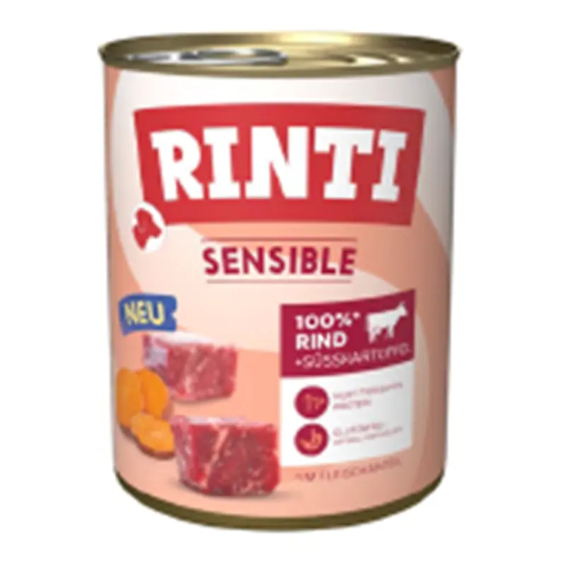 Rinti Sensible Hundenassfutter Adult 800 g Rind & Süßkartoffel