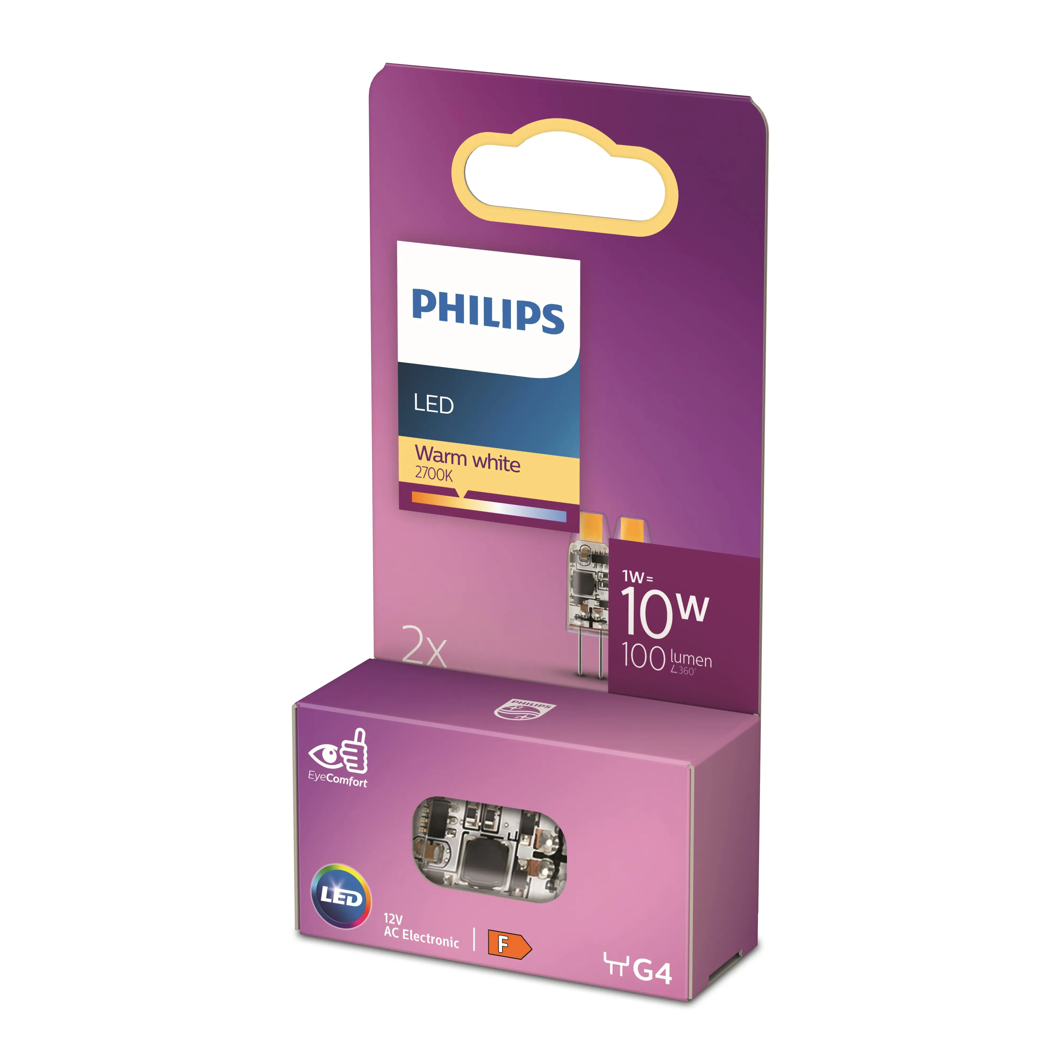 Philips LED Leuchtmittel G4 1W 100lm 2700K