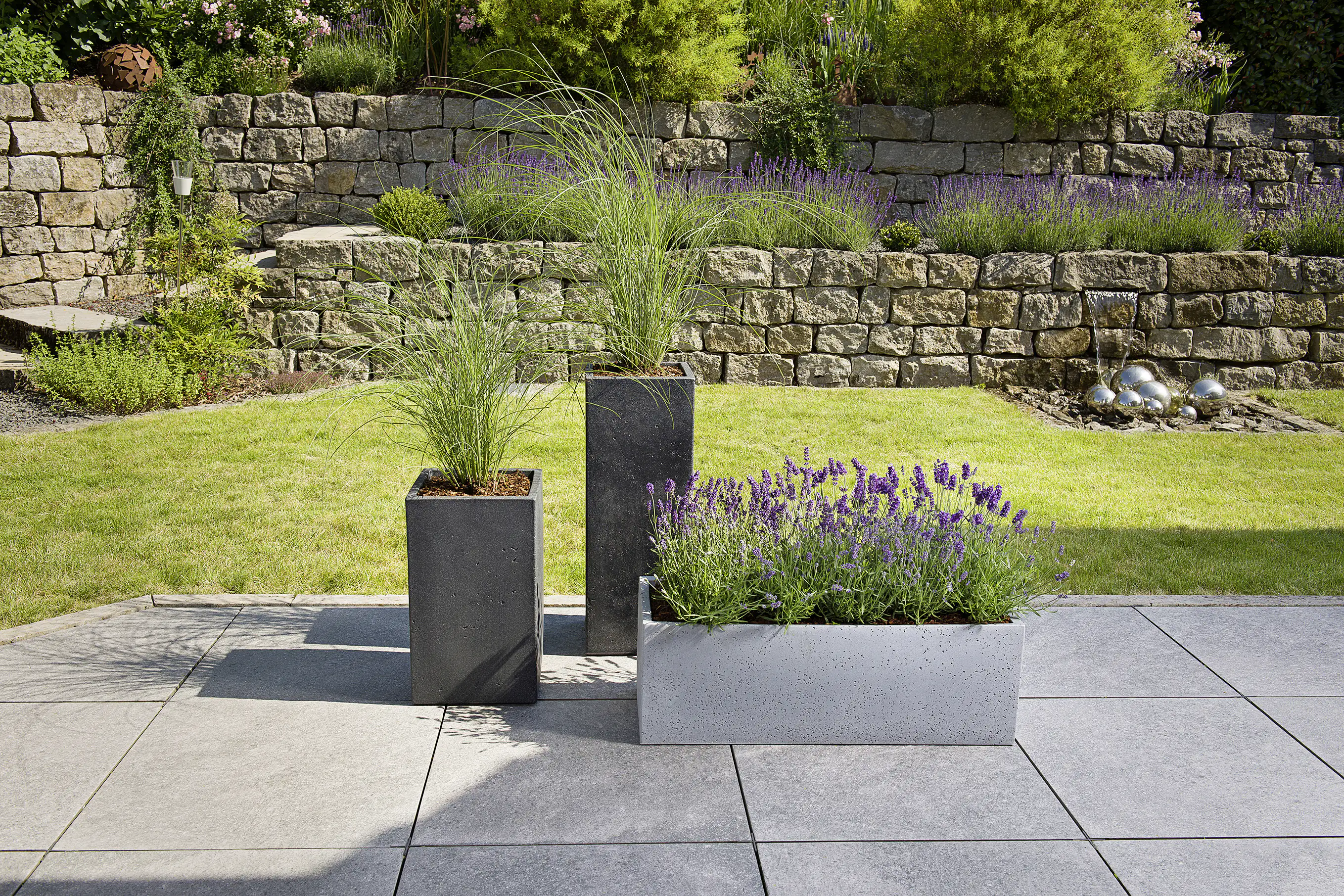 Scheurich Pflanzgefäß C-Cube Long Serie 240 schwarz granit 60 cm
