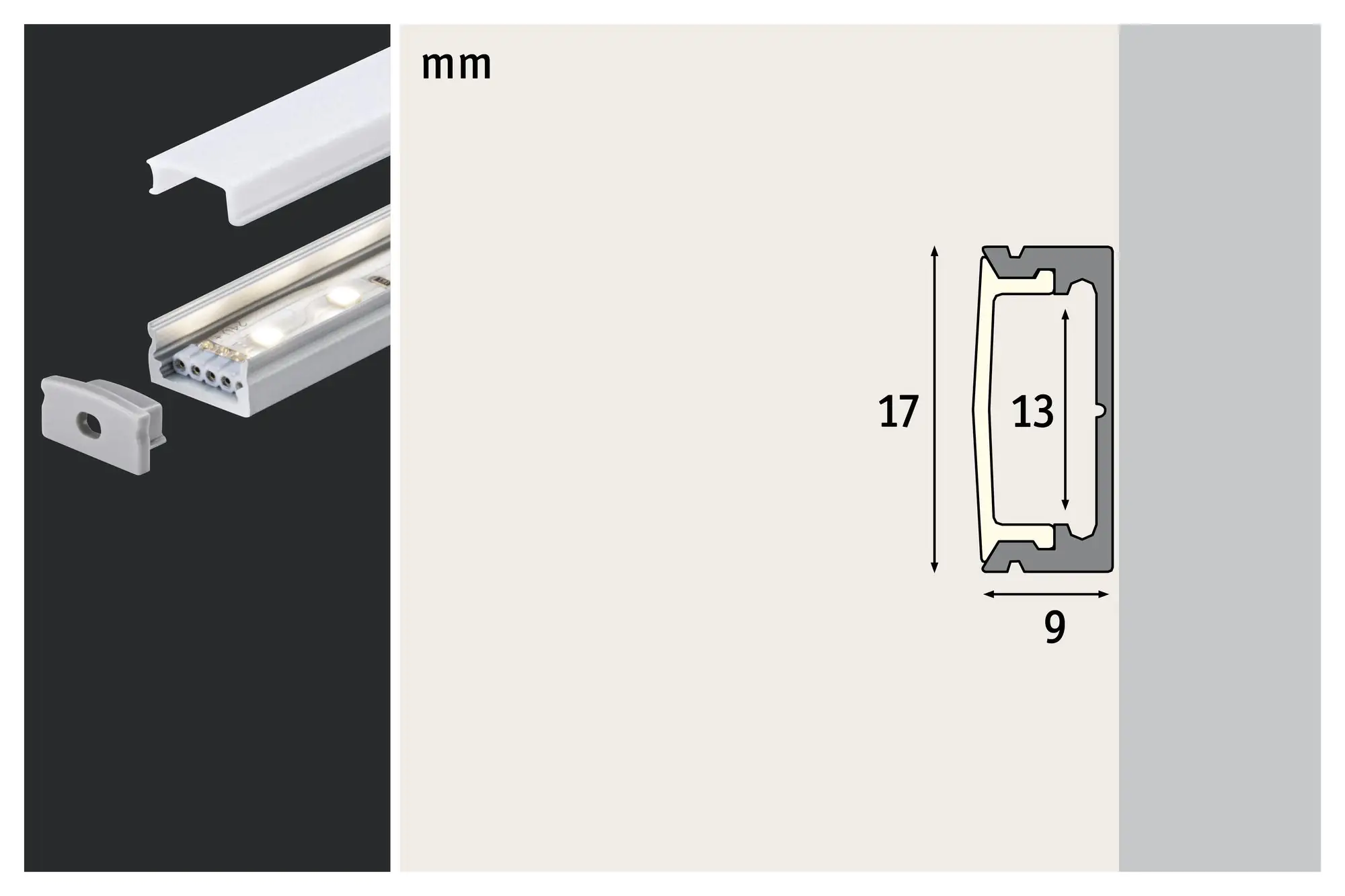 Paulmann Base Profil mit Diffusor 1 m alu eloxiert satin