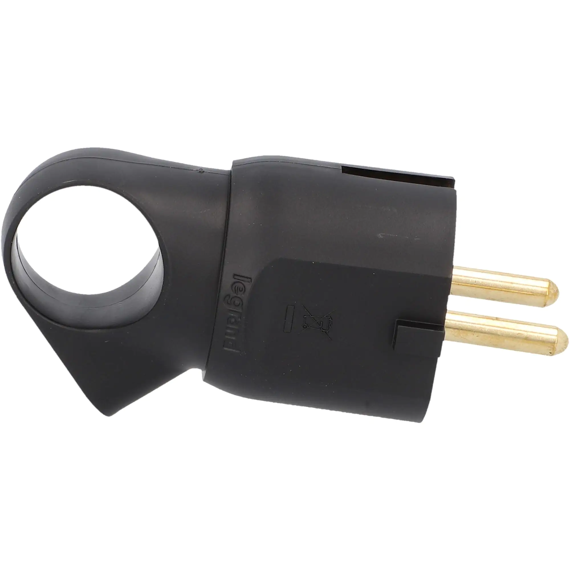 LEGRAND Schutzkontakt-Stecker Knickschutz Ausziehhilfe schwarz