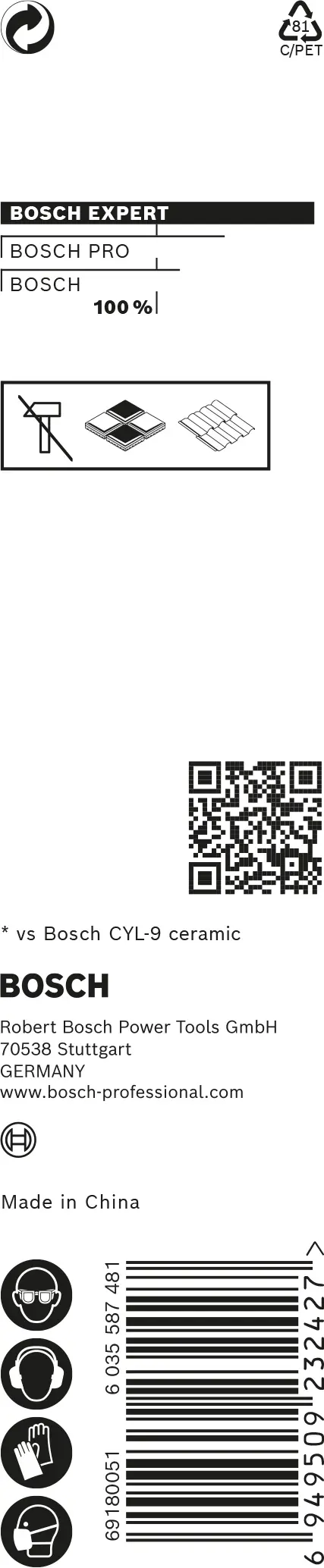 Bosch Expert HEX-9 HardCeramic Bohrer 6 x 90 mm