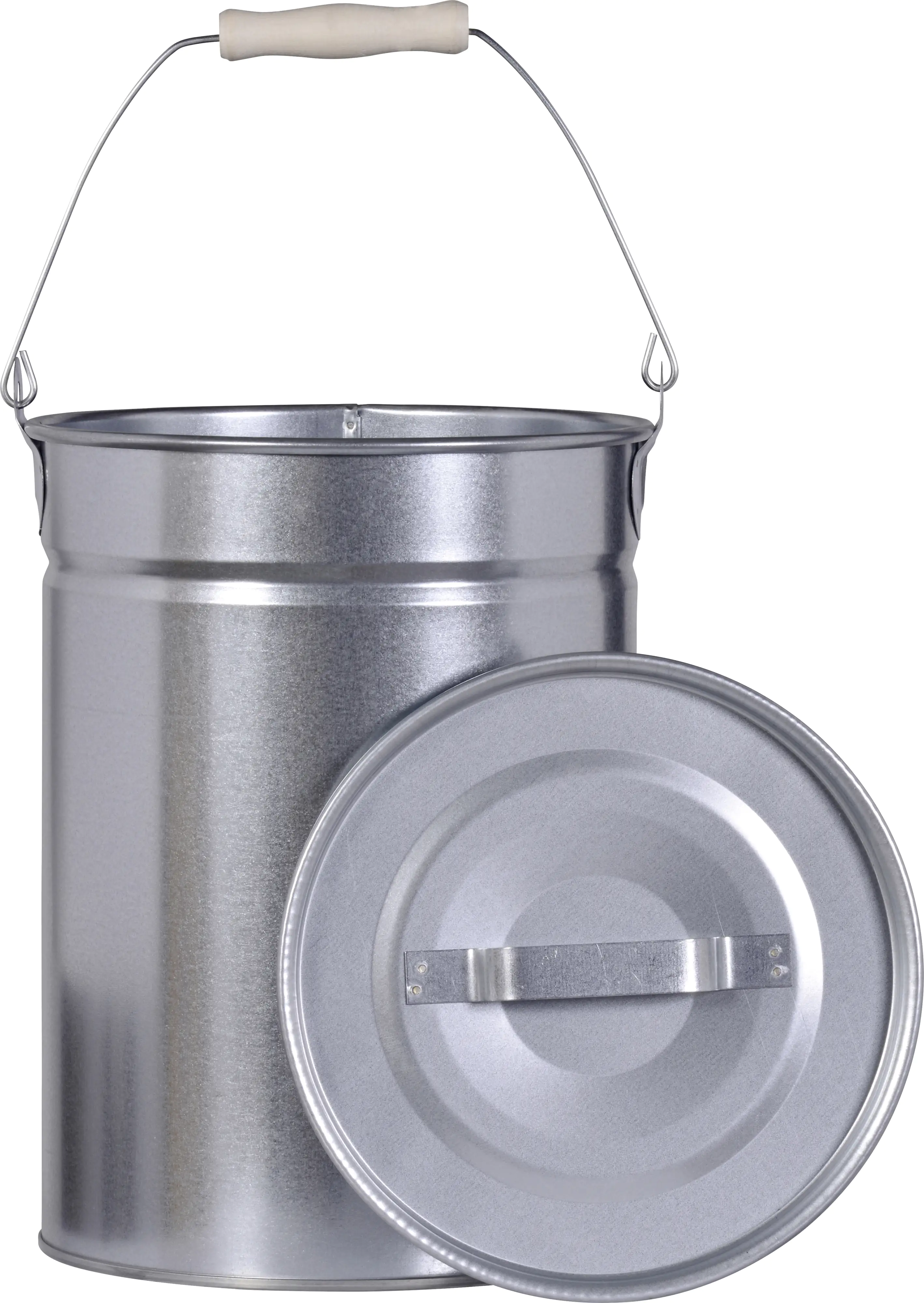 FireFix Ascheeimer mit Deckel Ø 25 cm, Höhe: 30 cm, silber