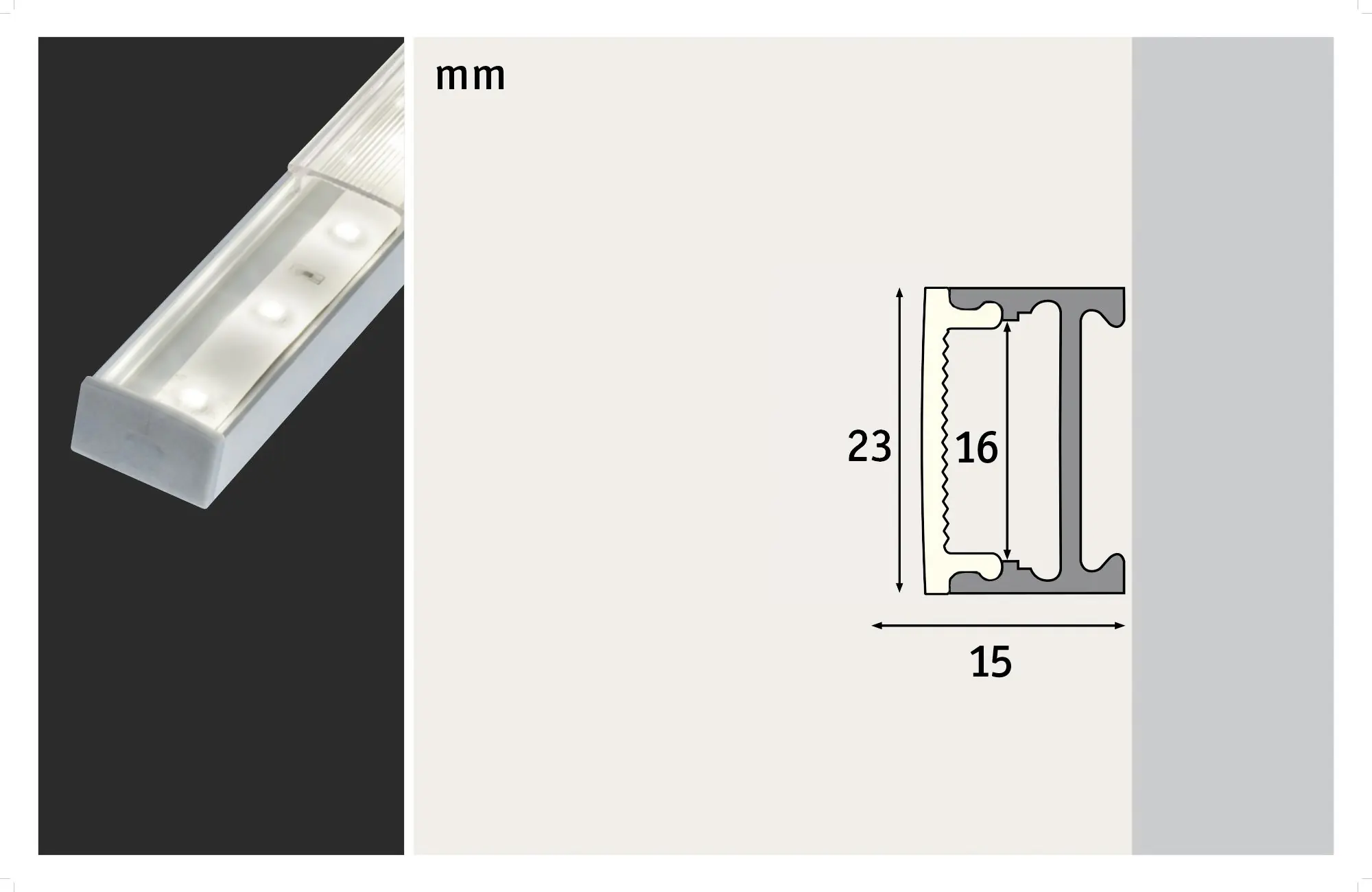 Paulmann LED-Profil für LED-Streifen Square 2 m weißem Diffusor alu eloxiert