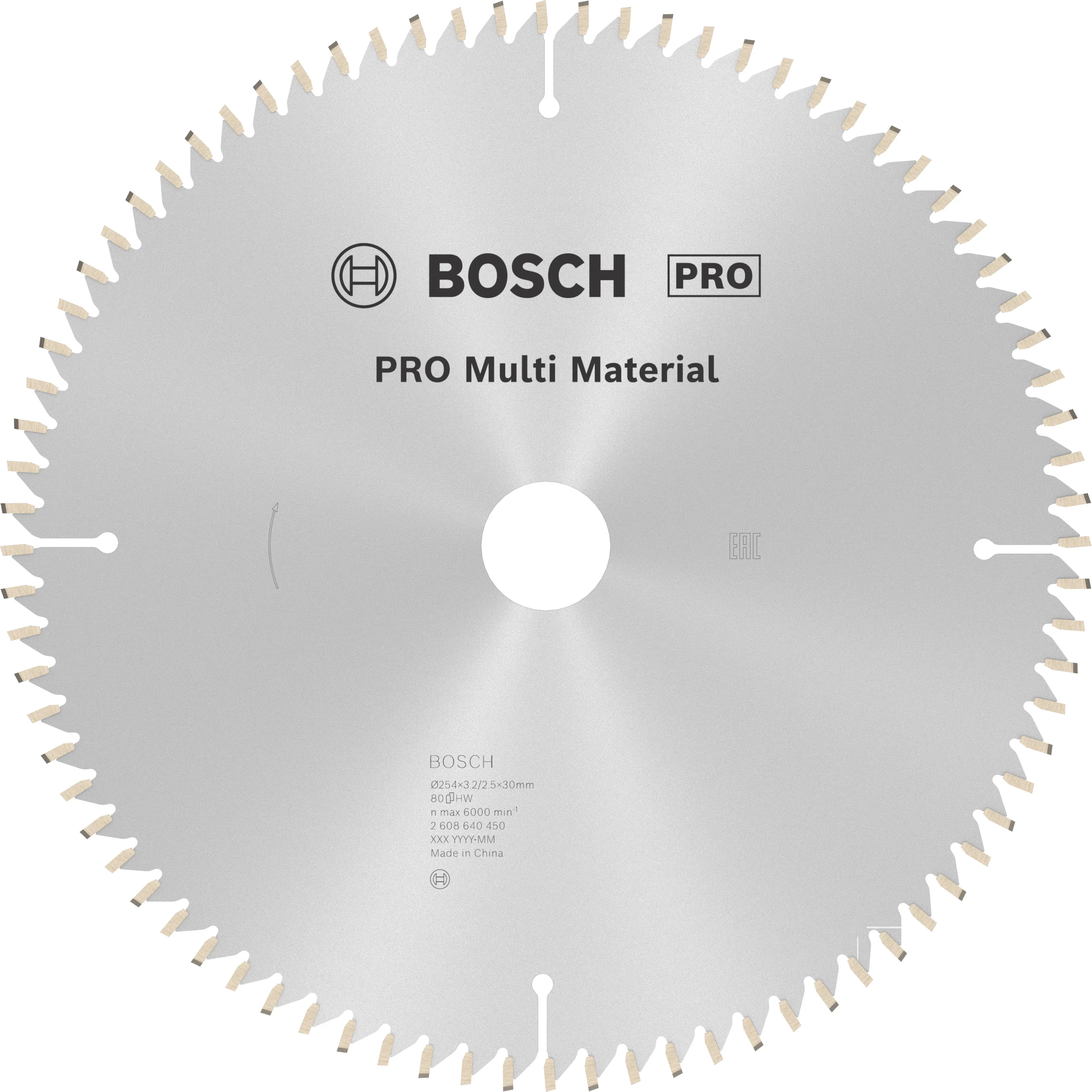 Bosch PRO Multi-Material Kreissägeblatt 254 x 3,2 x 30 mm T80