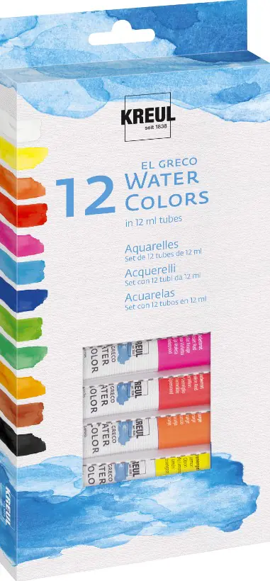 Kreul el Greco Aquarellfarben Tuben Set 12 x 12 ml 