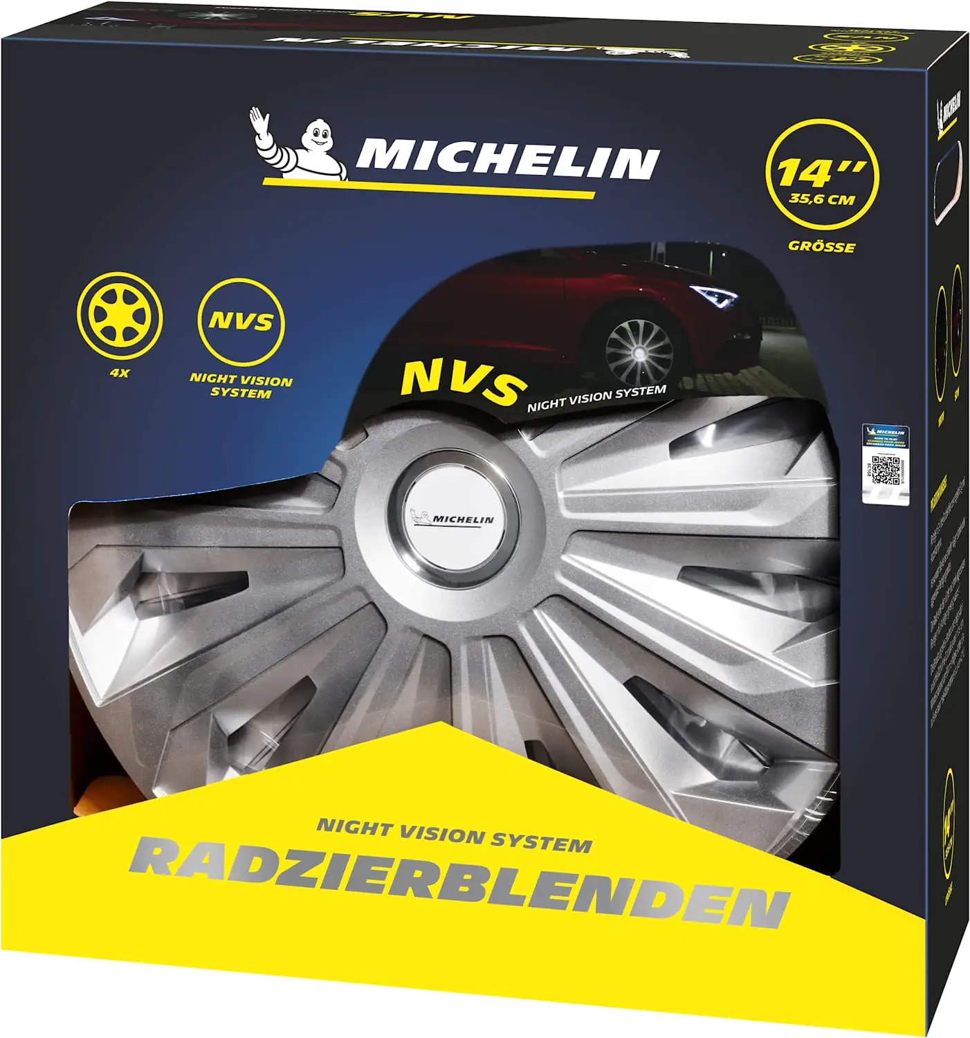 Michelin Radzierblenden Monique 35 cm (14 Zoll) silber 4 Stück