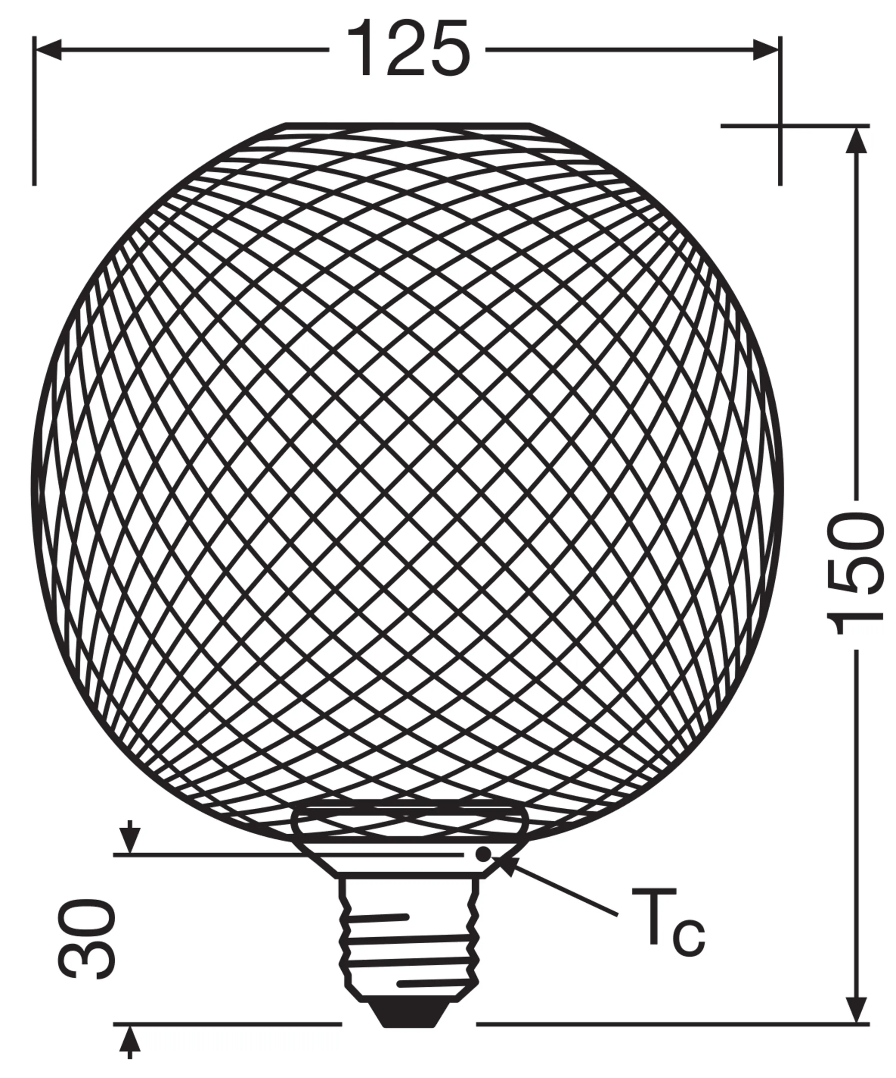 Osram LED Leuchtmittel Decor Flat Globe 125 schwarz 3,5W 827 matt E27 Non-DIM