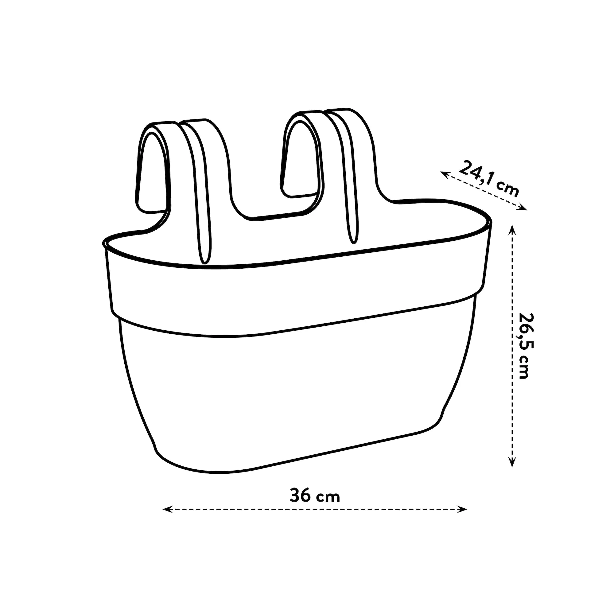 Elho Blumentopf zum Hängen Kunststoff anthrazit 36 x 24,1 x 26,5 cm Vibia Campana Easy Medium