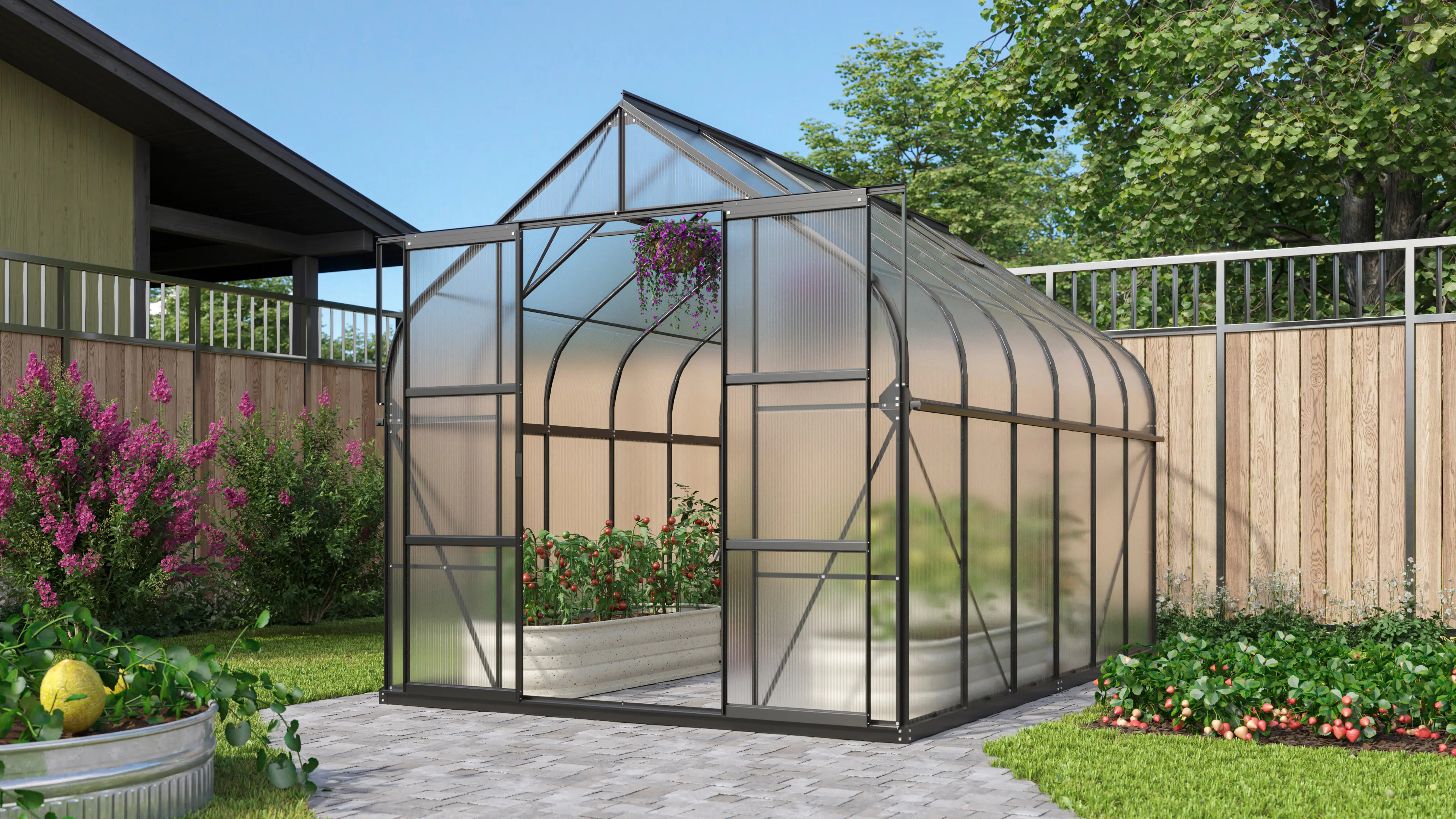 Vitavia Gewächshaus Dione 9900 schwarz 2,64 x 3,83 x 2,55 m