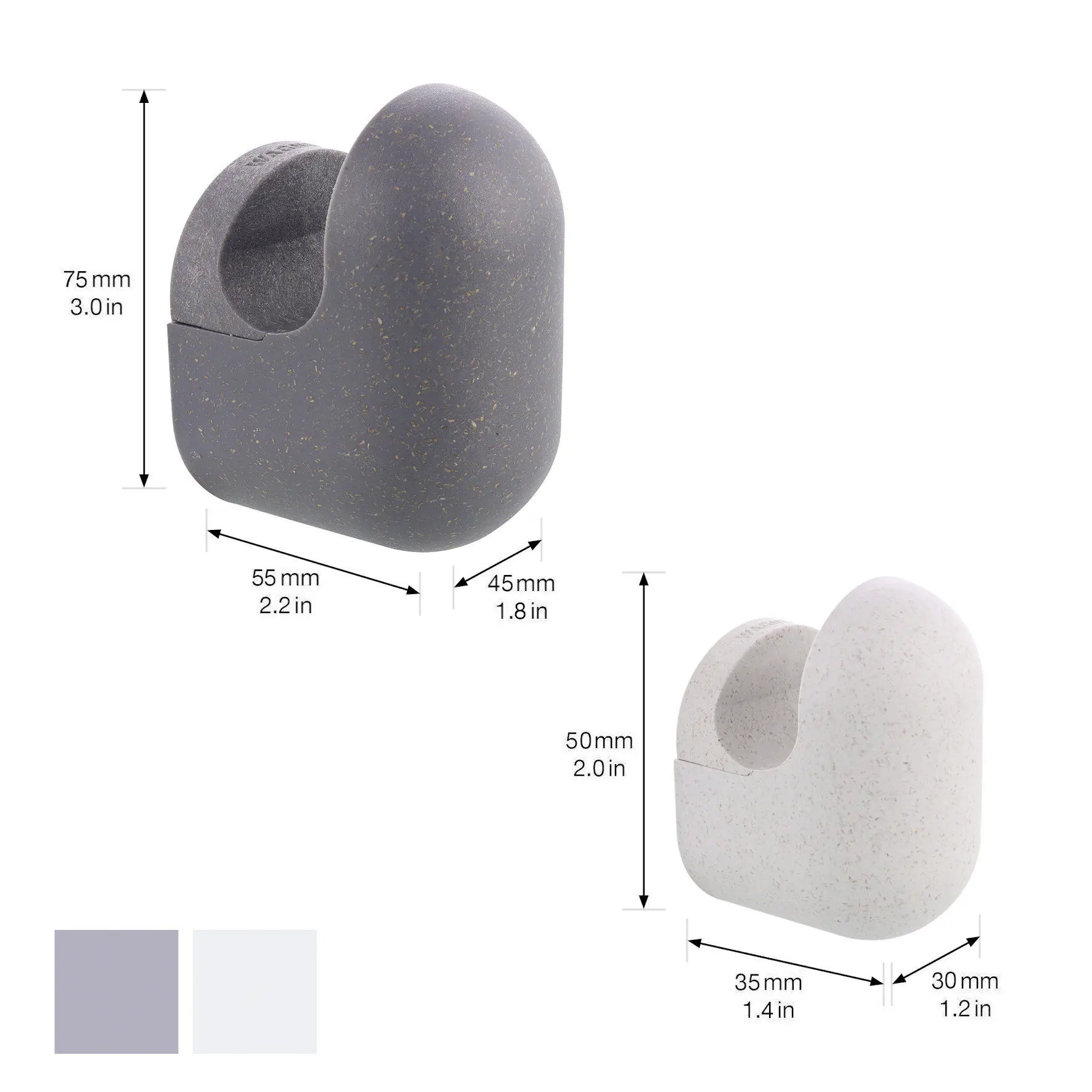 Wagner Wandhaken-Set hooks4home Pill Tragkraft bis 2 kg hellgrau dunkelgrau 4 Stück